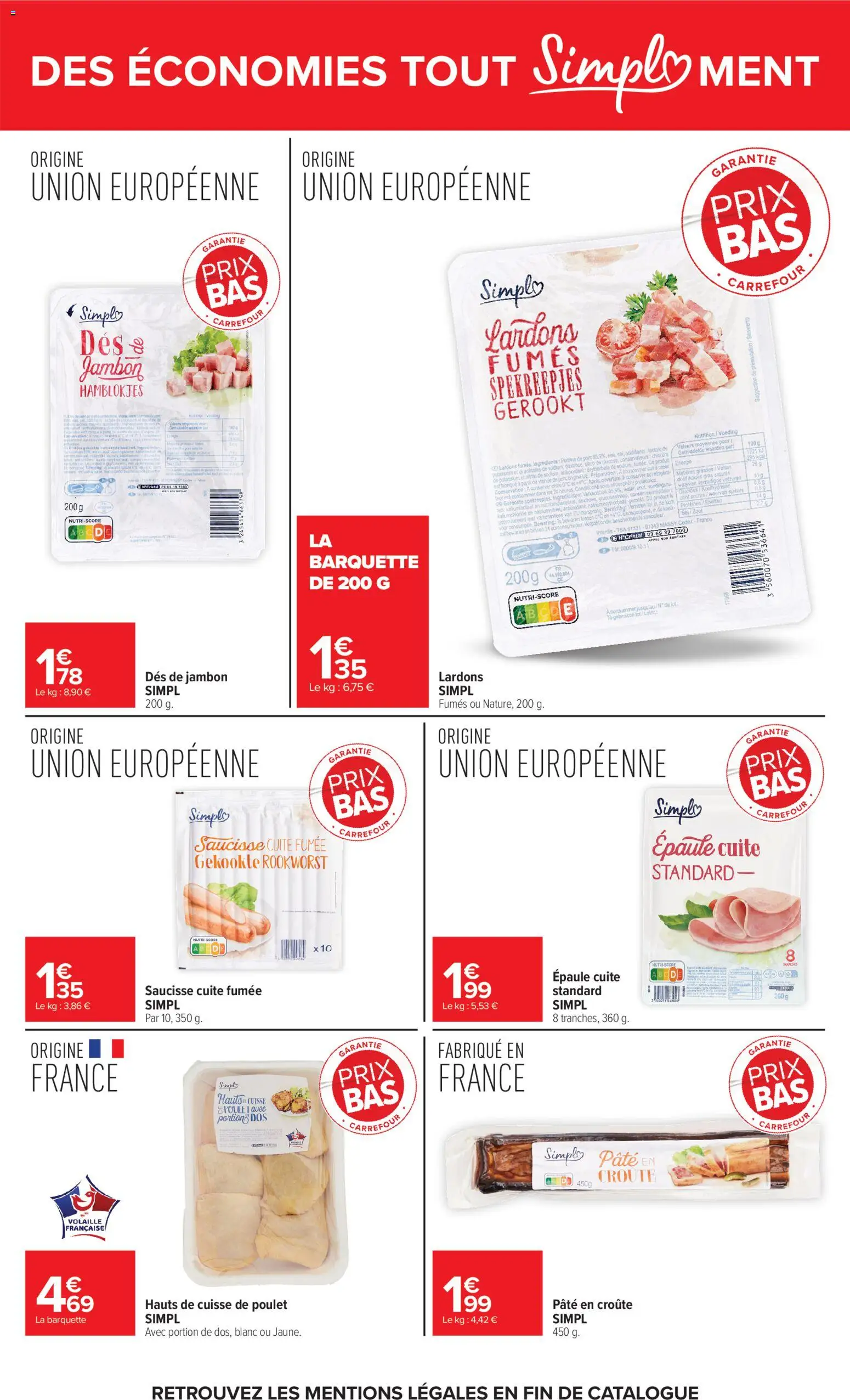 {H1} | Page: 3 | Produits: Jambon, Viande, Cuisse de poulet, Porc