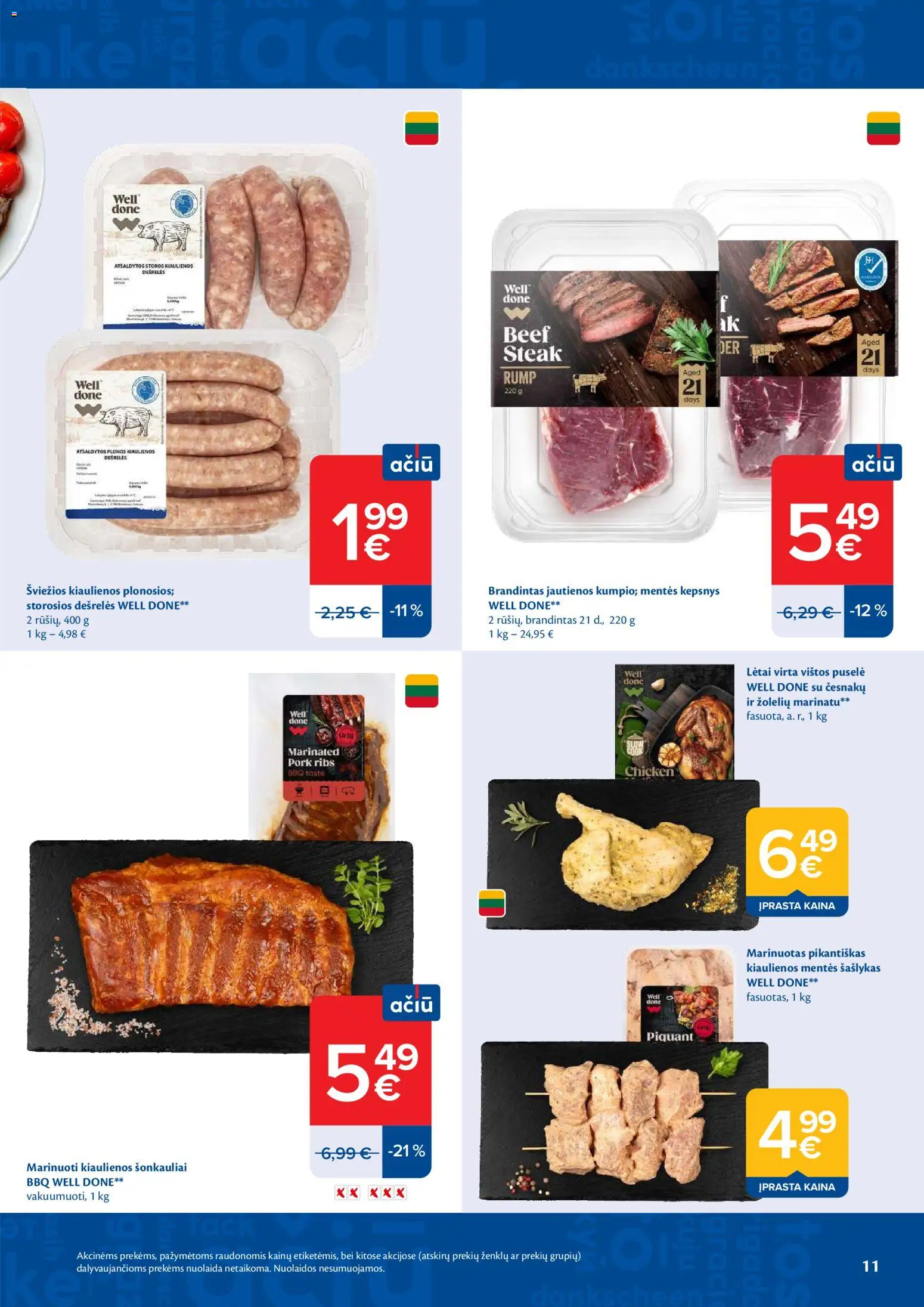 MAXIMA akcijos nuo 02.06.2026 | Puslapis: 11 | Prekių: Kiaulienos, Jautienos, Dešrelės