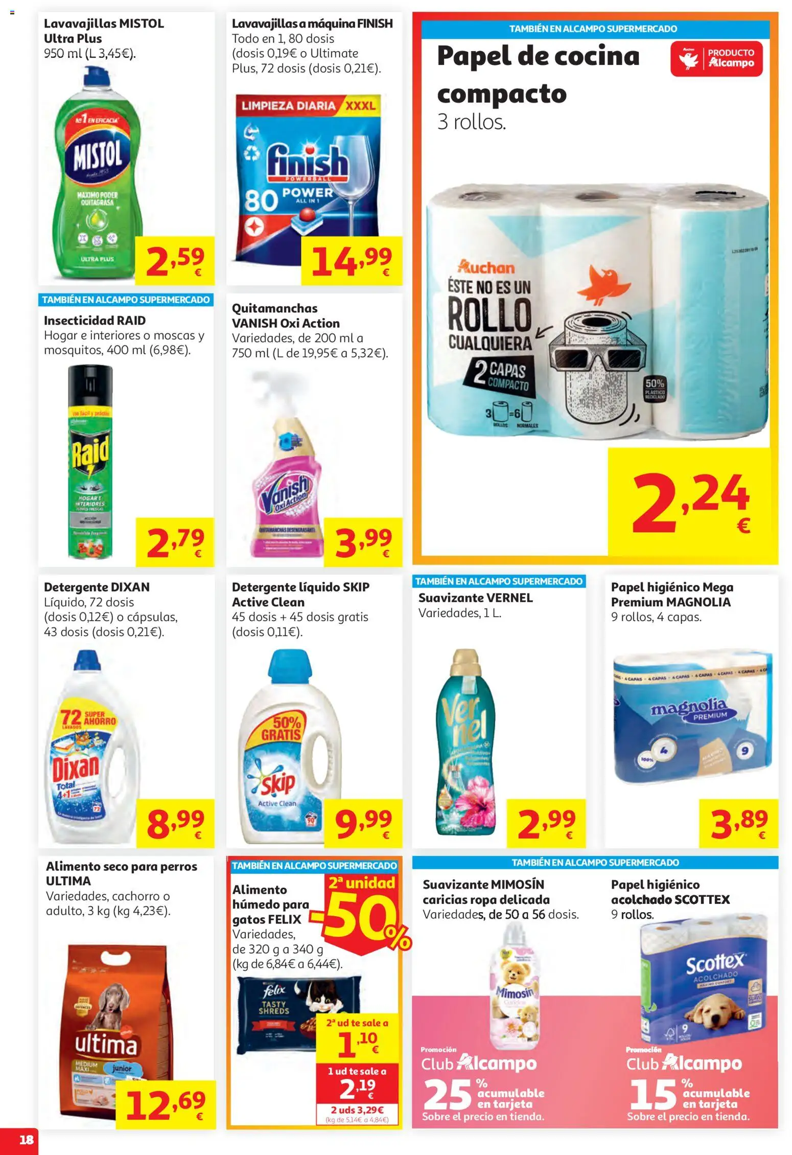 Alcampo Unico Nacional │ válido desde el 19.05.2026 | Página: 18 | Productos: Detergente líquido, Suavizante, Cocina, Lavavajillas