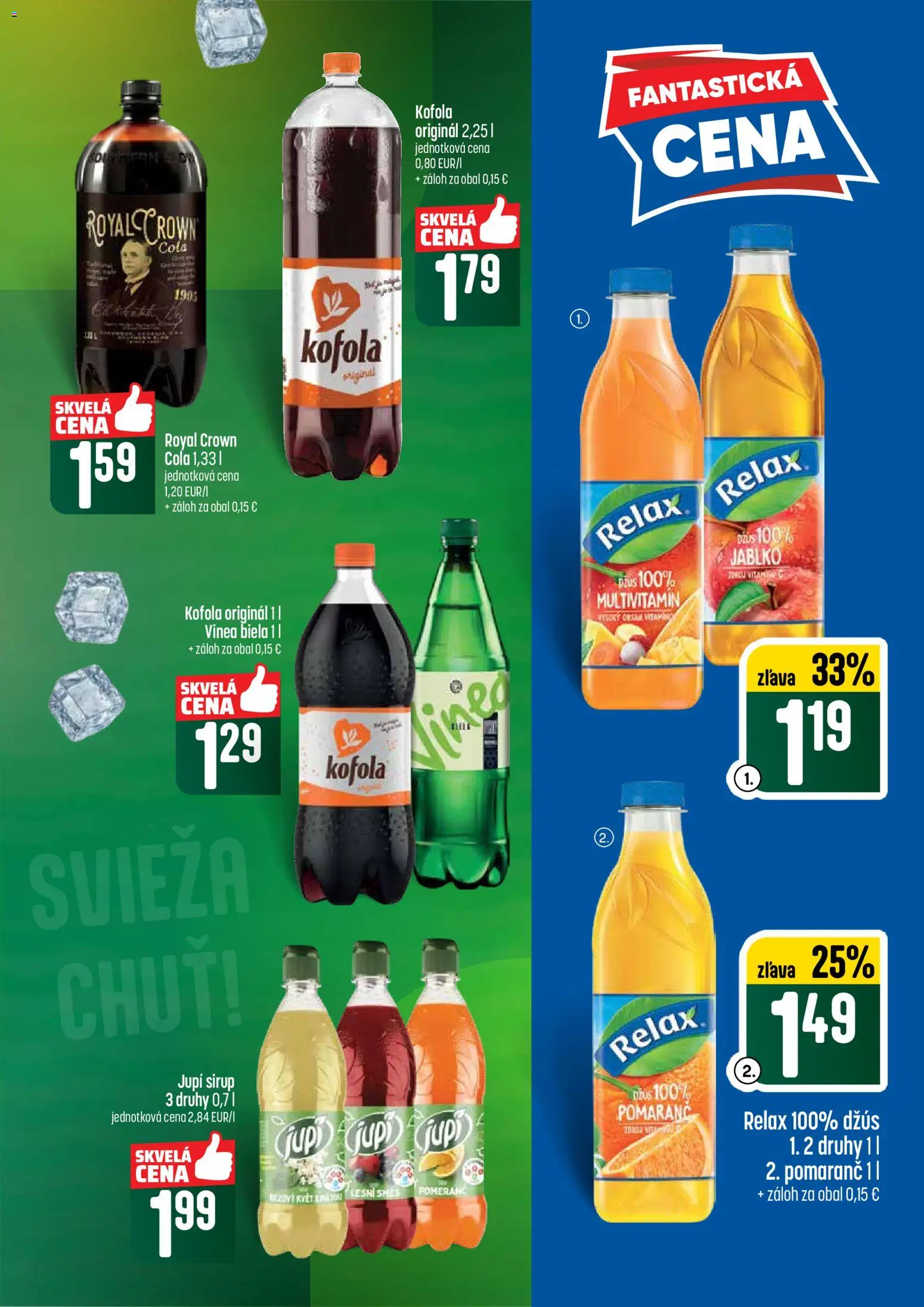 Nové COOP Jednota akcie – leták je platný od 21.05.2026 | Strana: 49 | Produkty: Džús, Kofola, Cola, Vinea