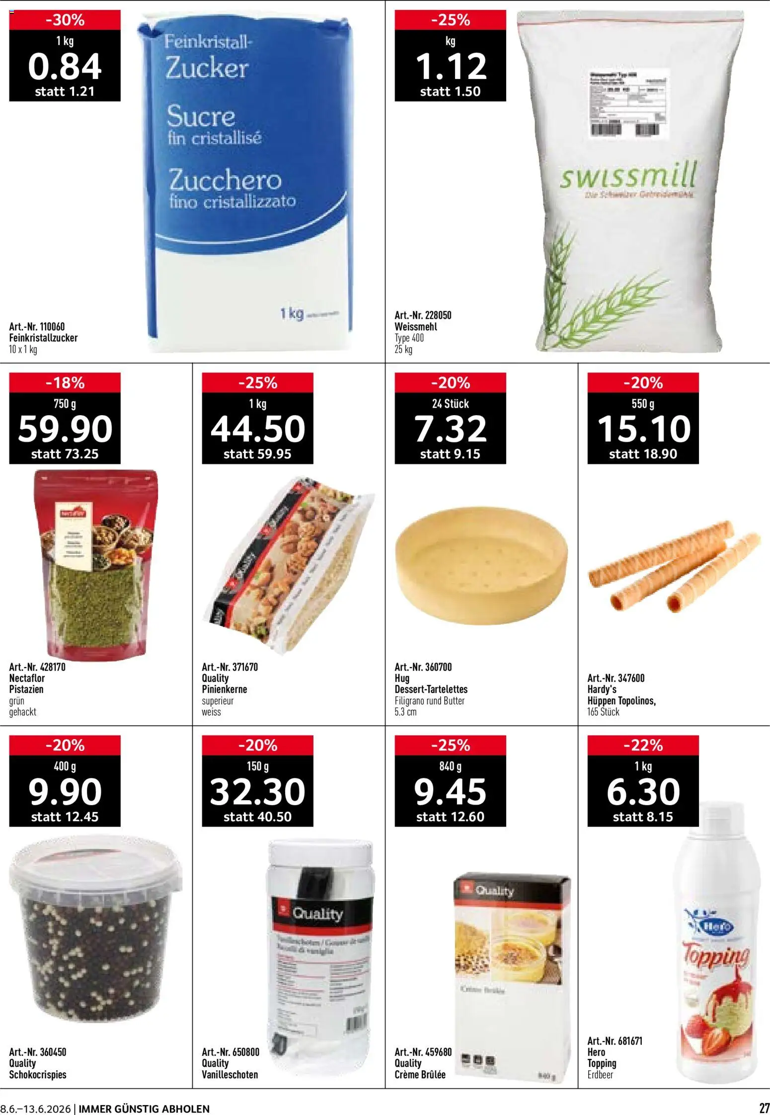 Prodega aktionen – gültig ab 08.06.2026 | Seite: 27 | Produkte: Creme Brulee, Butter, Zucker, Creme