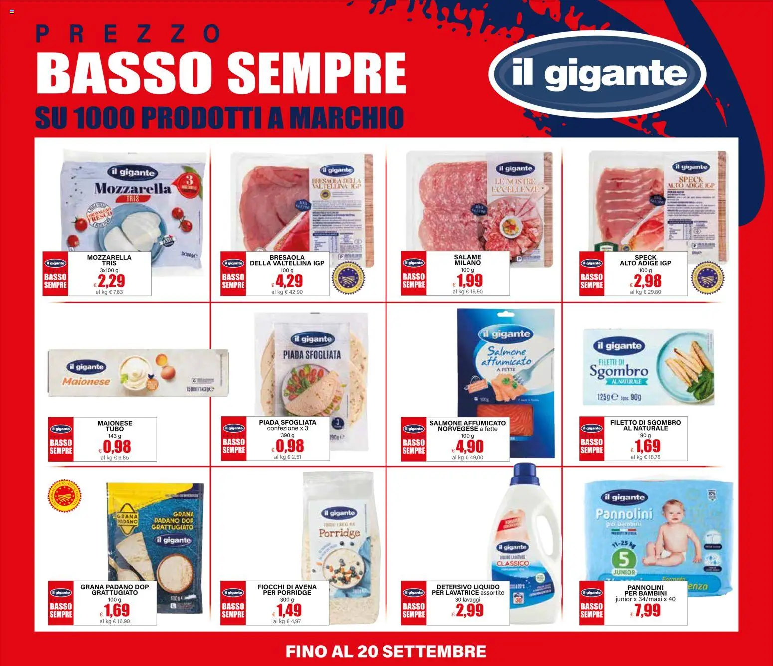 Volantino Il Gigante del 16/07/2026 | Pagina: 7 | Prodotti: Pannolini, Salame, Salmone, Sgombro