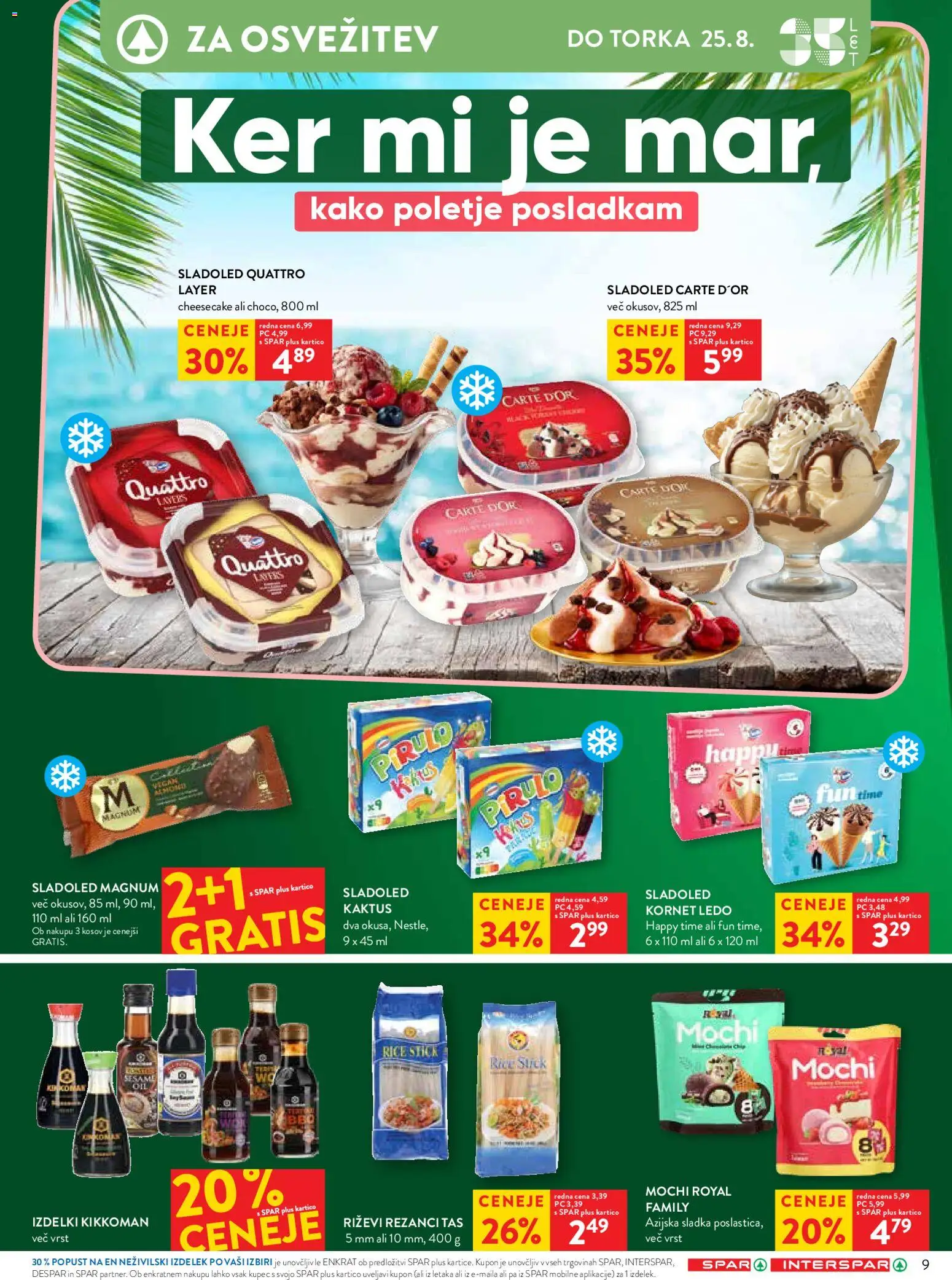 Novi Spar katalog ponudbe – veljaven od 19.08.2026 | Stran: 17 | Izdelki: Rezanci, Mochi, Sladoled
