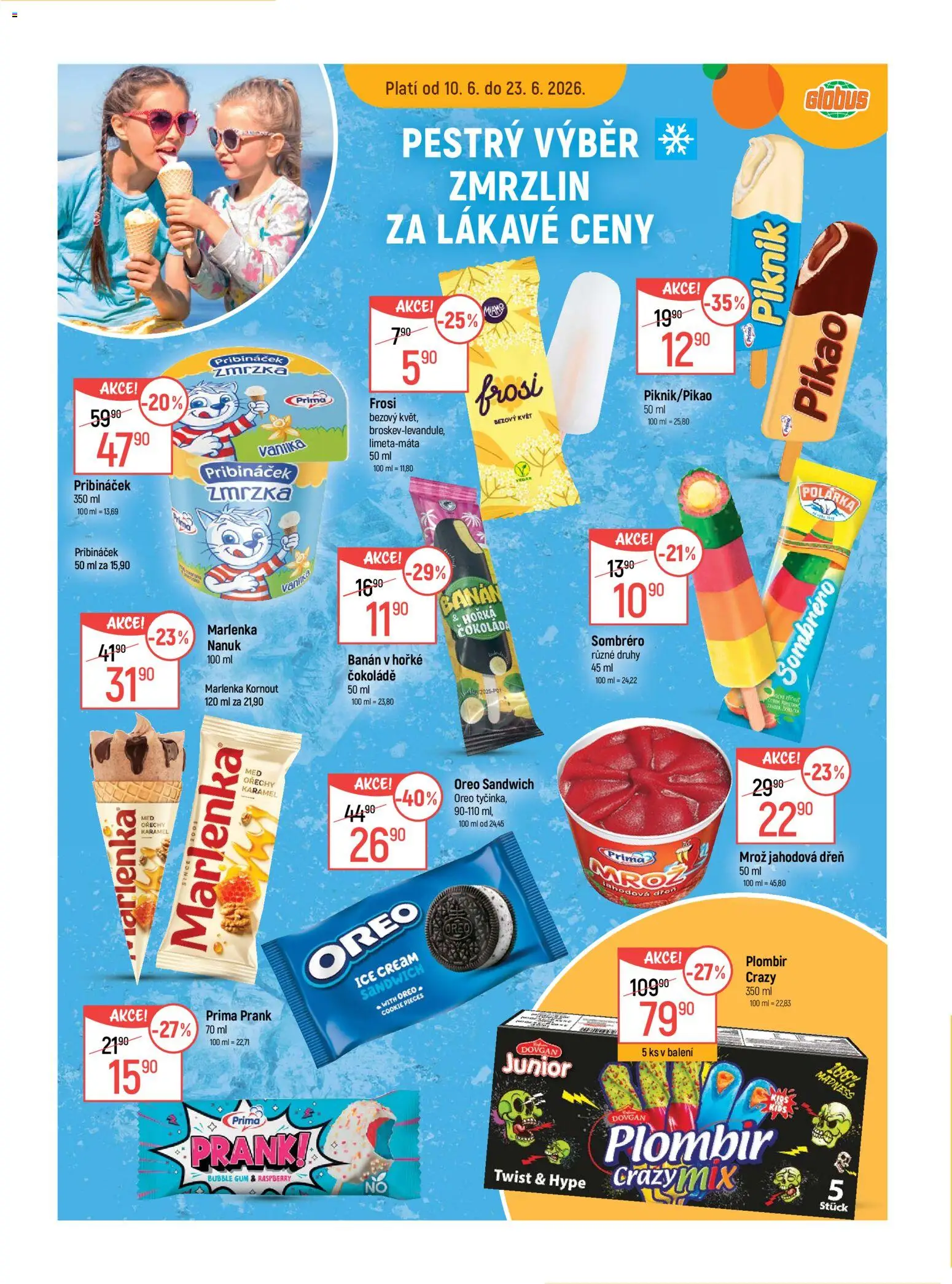 Globus leták - Trmice od 10.06.2026 | Strana: 28 | Produkty: Banán, Horká čokoláda, Plombir, Marlenka