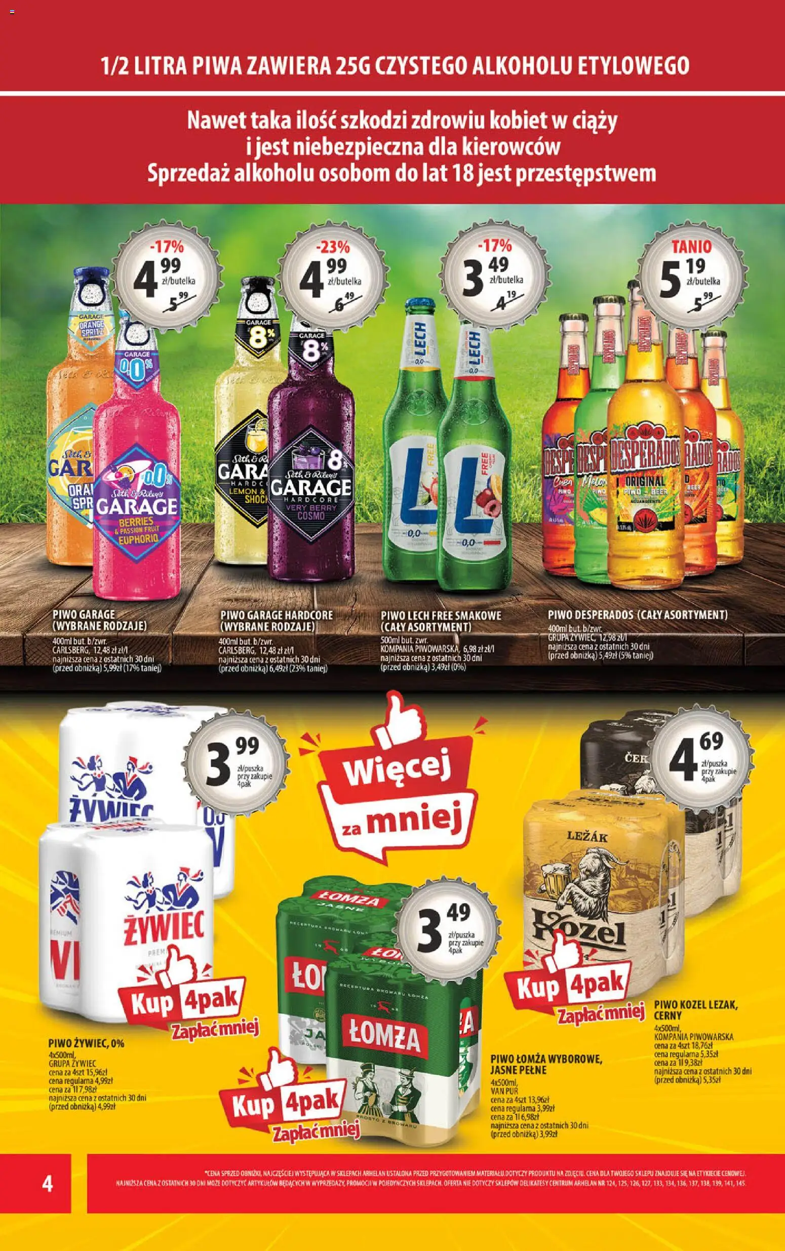 Arhelan gazetka od 24.04.2026 | Strona: 4 | Produkty: Delikatesy, Piwo Desperados, Piwo, Piwo kozel