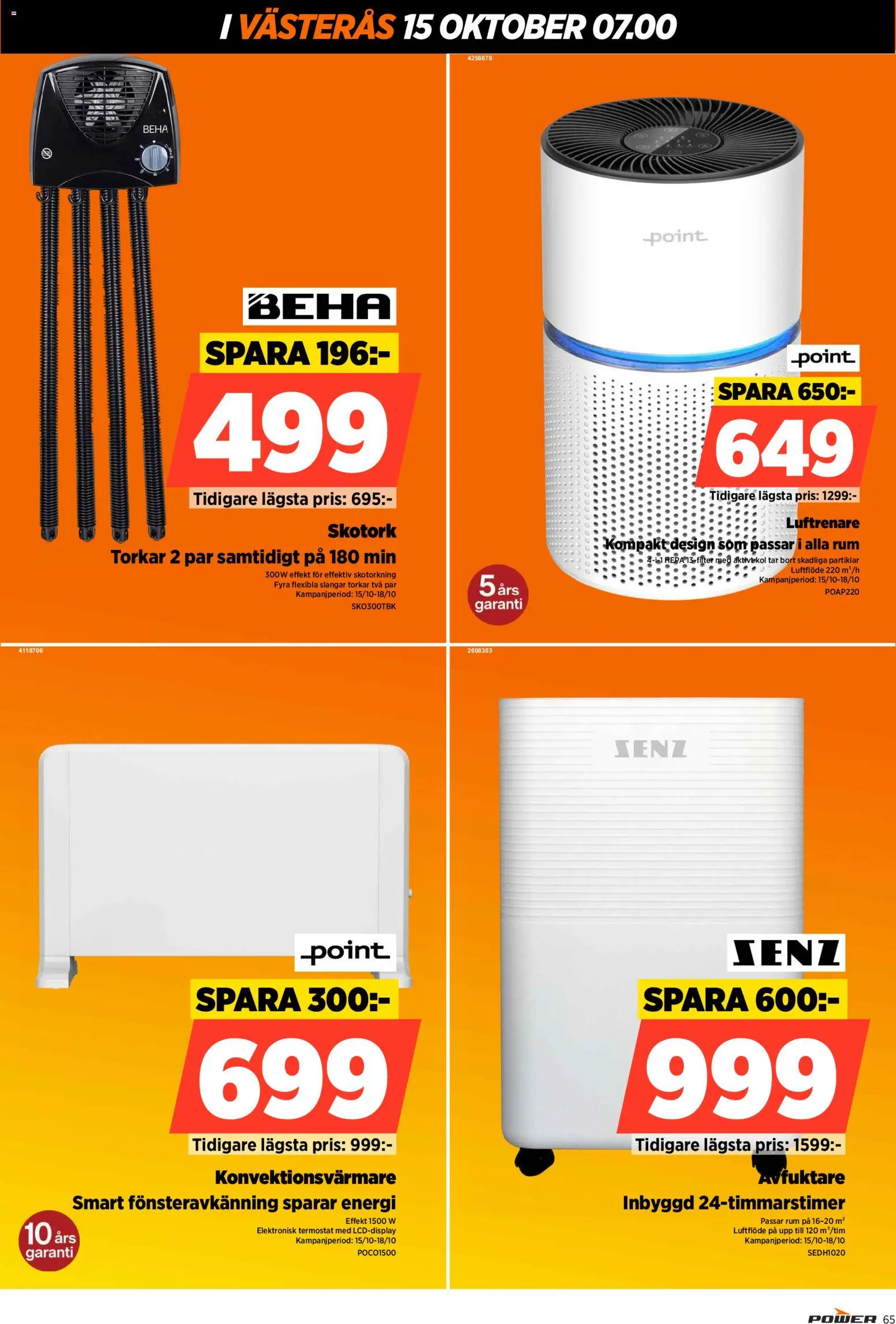 Power reklamblad aktuell från 15/10/2026 | Sida: 65 | Produkter: Luftrenare, Aktivt kol