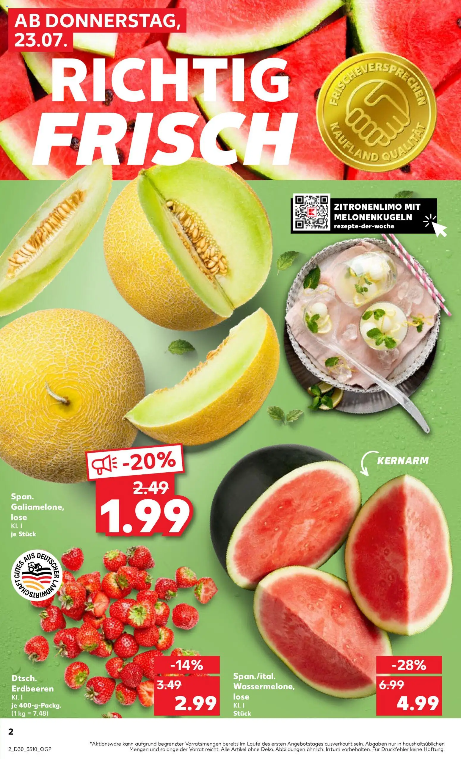 Kaufland Prospekt Leipzig – gültig ab 23.07.2026 | Seite: 2 | Produkte: Erdbeeren
