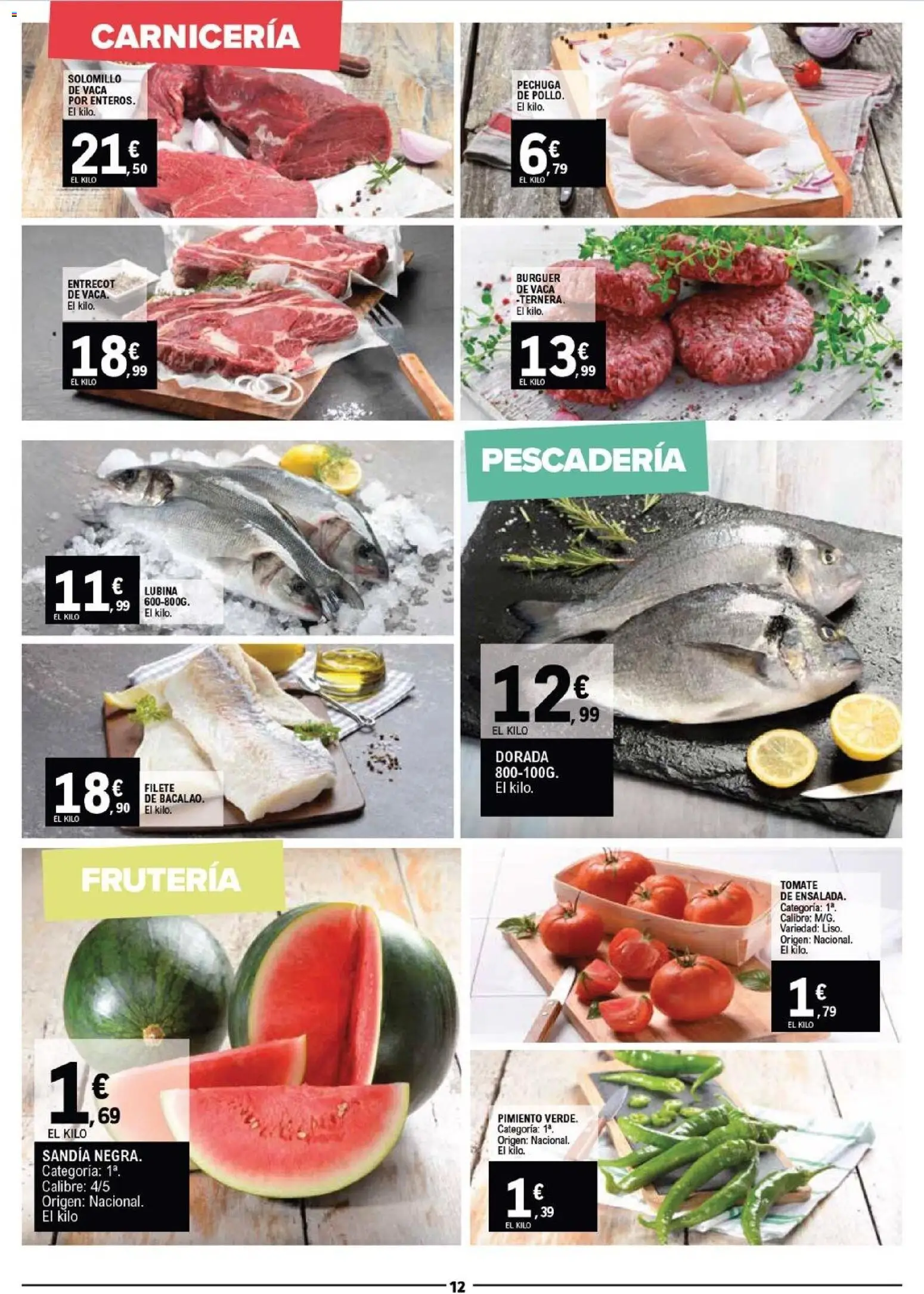 E.Leclerc Vitoria │ válido desde el 10.06.2026 | Página: 12 | Productos: Κάδος απορρυμάτων, Sandía, Filete