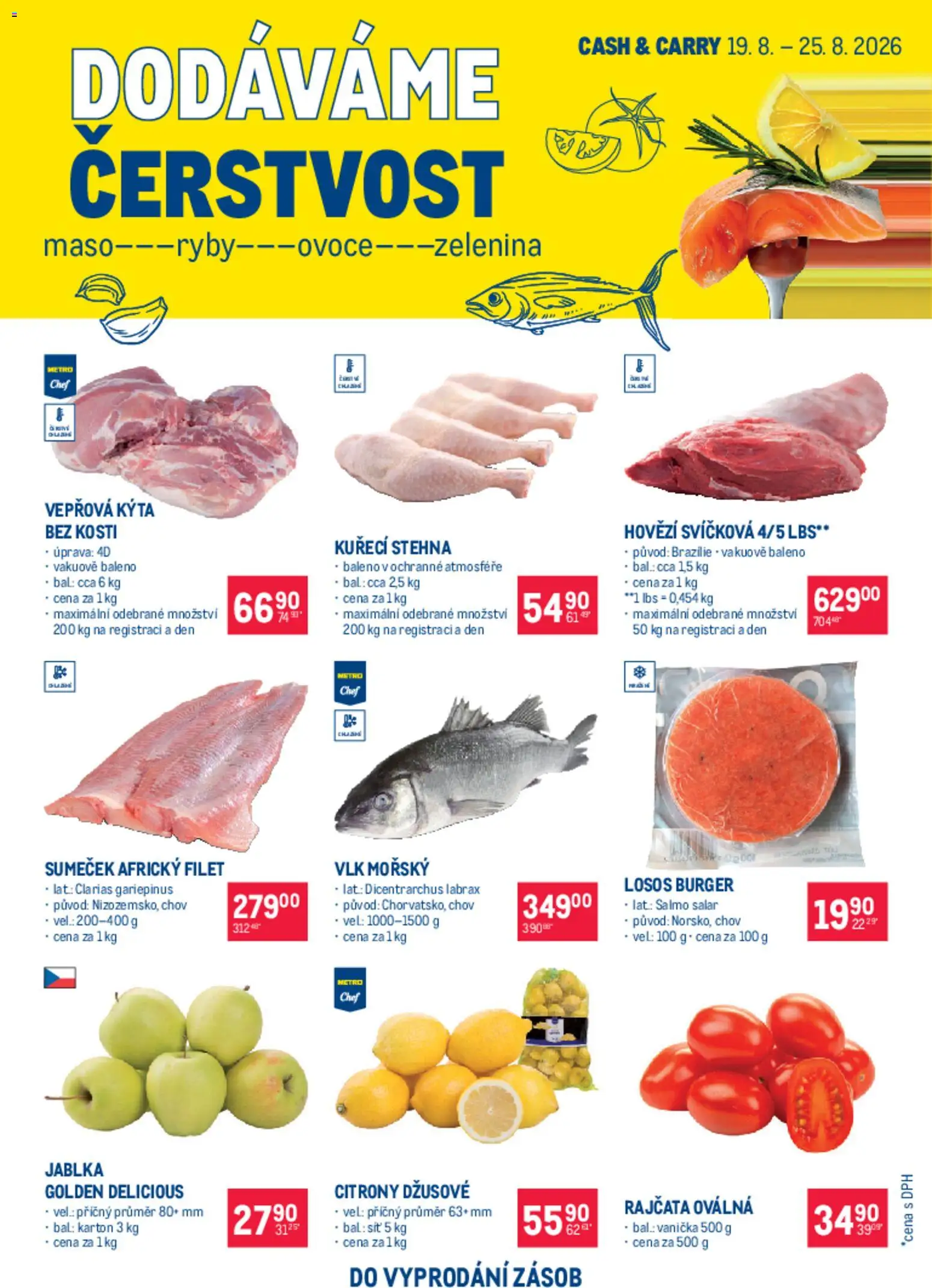 Makro leták - Ultra fresh nabídka od 19.08.2026 | Strana: 1 | Produkty: Hovězí, Hovězí svíčková, Kýta bez kosti, Kýta