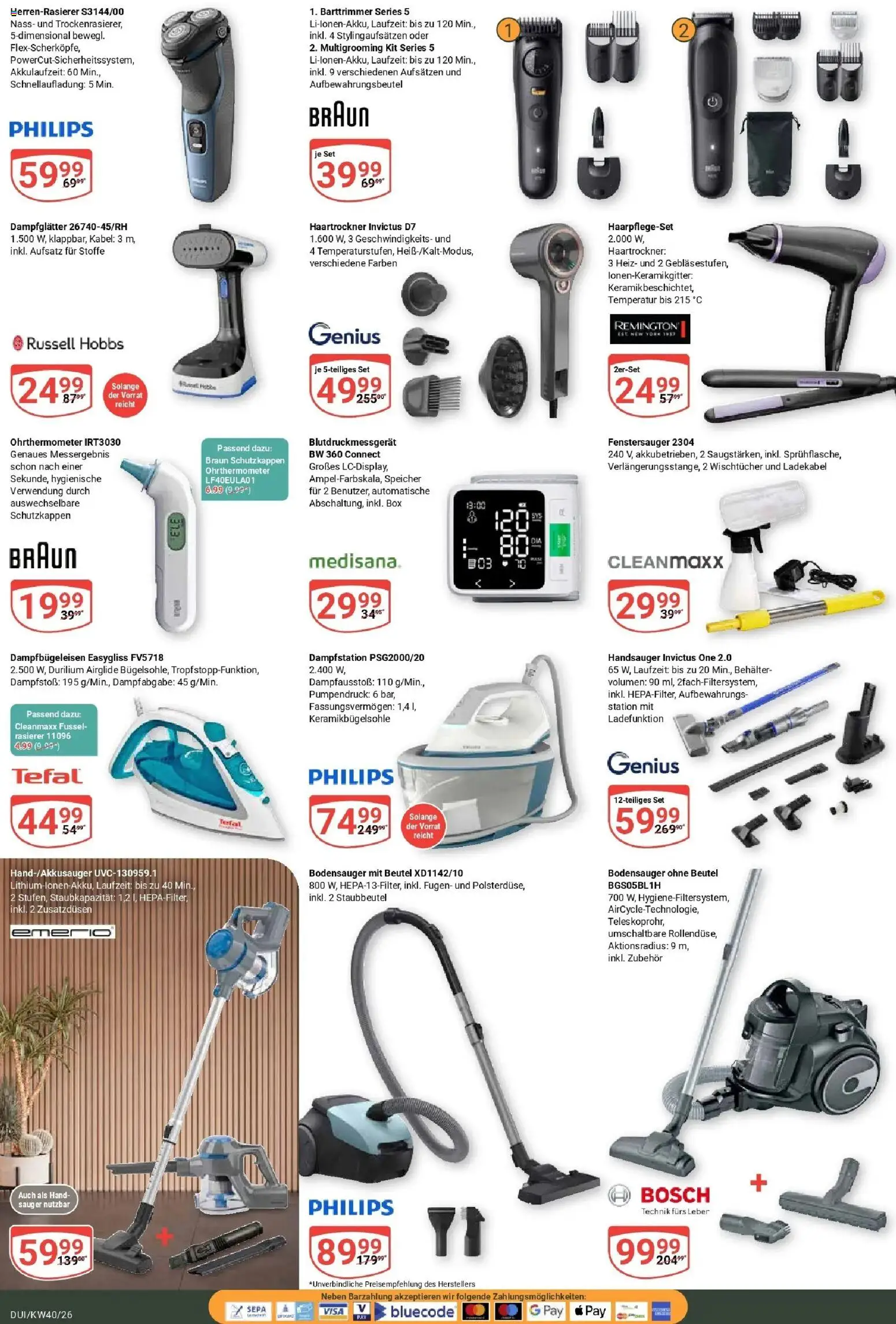Globus Prospekt Duisburg (ab 28.09.2026) » Angebote online | Seite: 20 | Produkte: Rasierer, Haartrockner, Box, Ladekabel