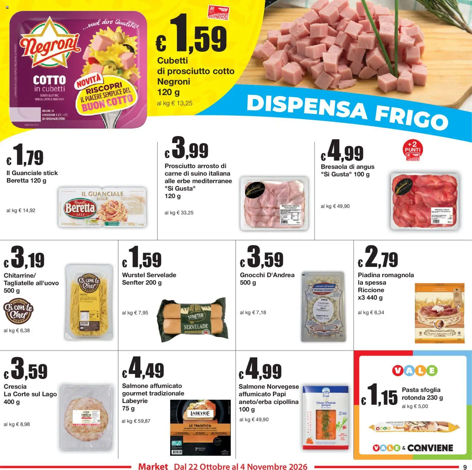 Volantino Sì con Te del 22/10/2026 | Pagina: 9 | Prodotti: Tè, Bresaola, Pasta sfoglia, Suino
