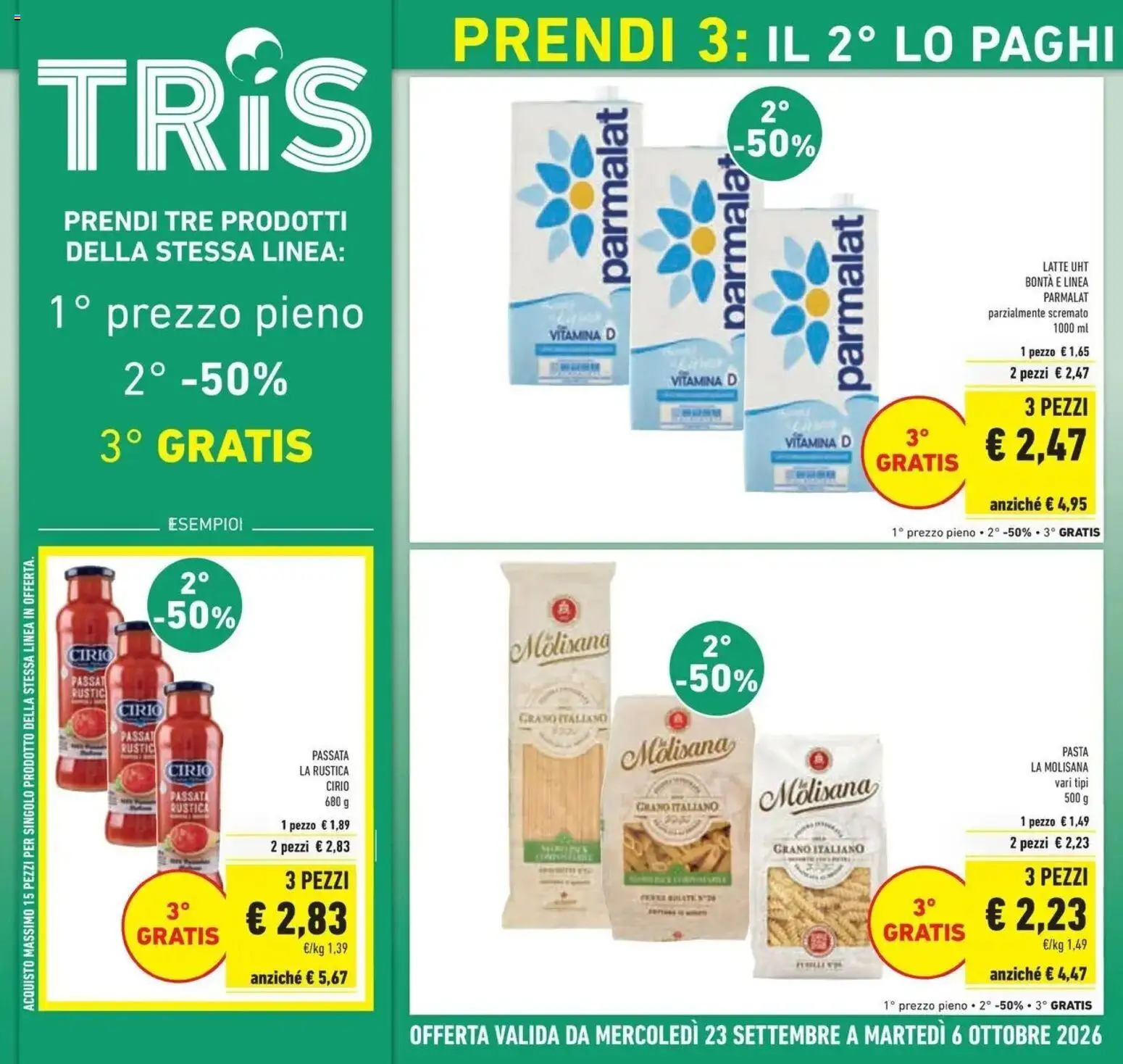 Anteprima volantino Conad dal 23/09/2026 prossima settimana | Pagina: 4 | Prodotti: La Molisana, Latte, Pasta