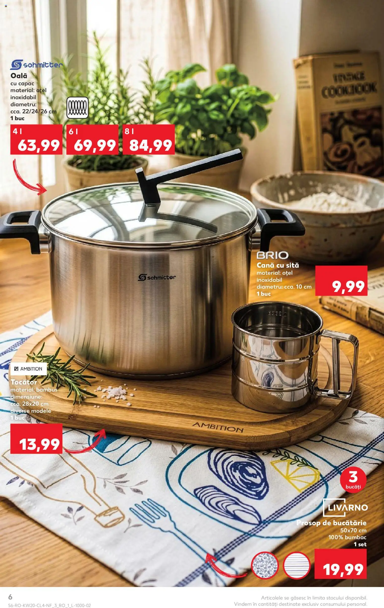Noul catalog Kaufland – valabil de la 13.05.2026 | Pagină: 6 | Produse: Oală, Sită, Bucătărie, Tocător