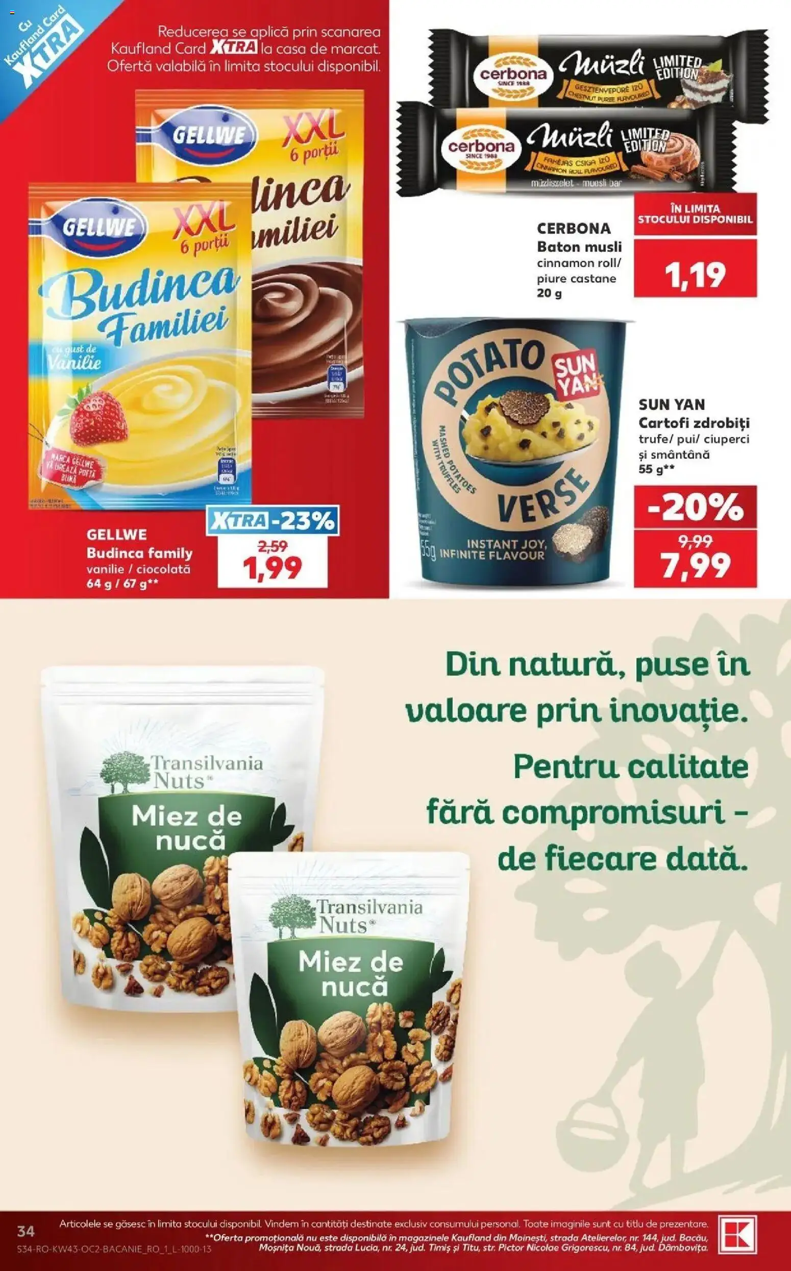 Kaufland Carei 21.10.2026 - Revista si Oferta | Pagină: 34 | Produse: Budincă, Aplică, Ciocolată, Smântână