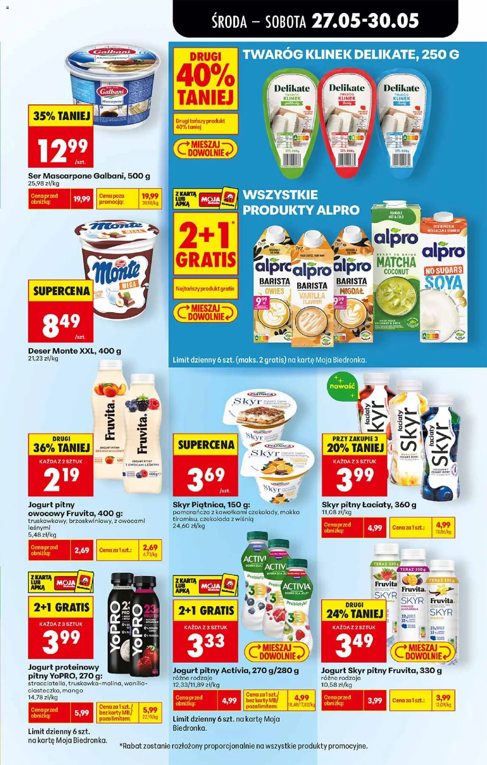 Biedronka gazetka od środy od 27.05.2026 | Strona: 41 | Produkty: Mascarpone, Jogurt, Czekolada, Twaróg