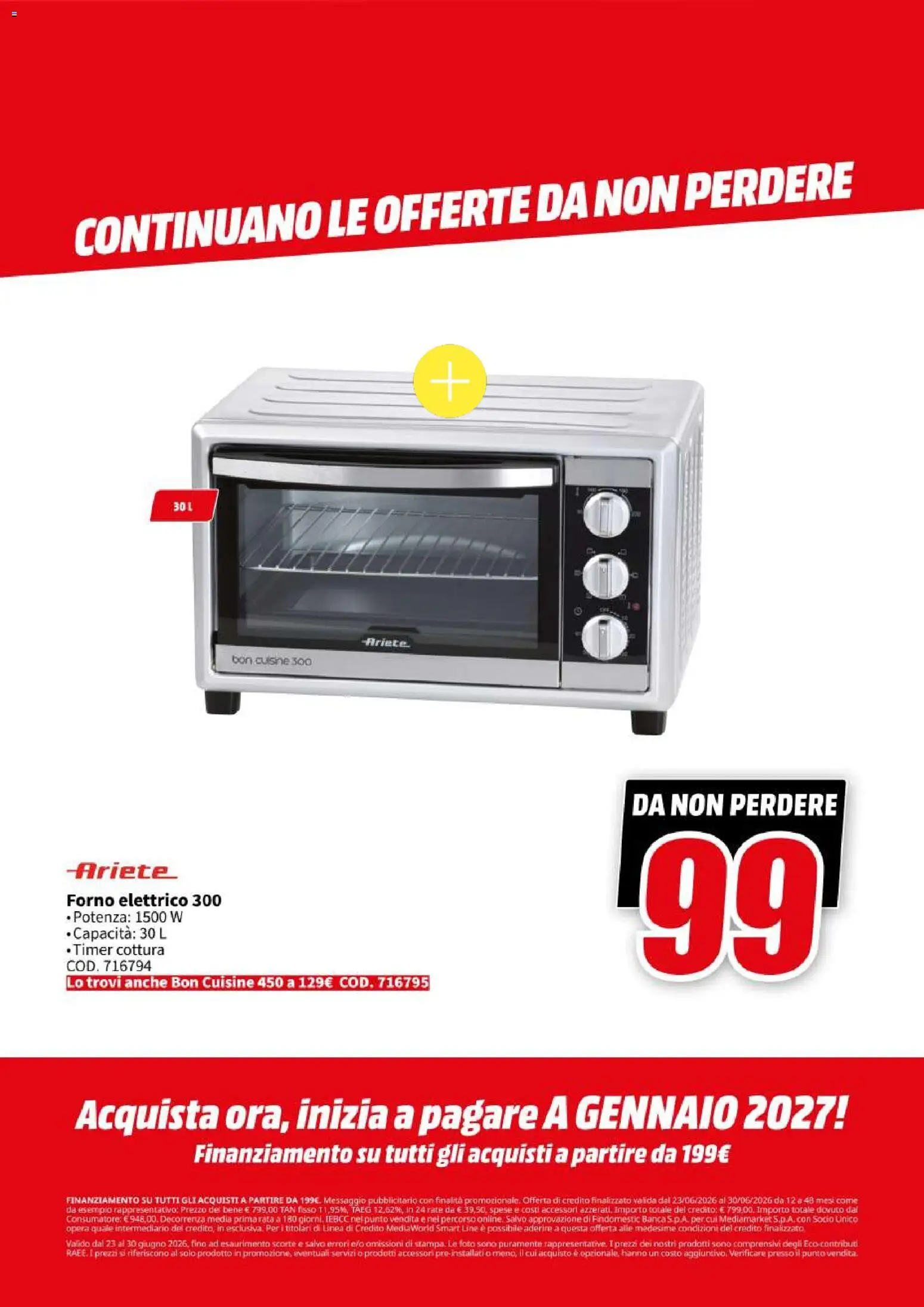 Volantino Media World del 23/06/2026 | Pagina: 64 | Prodotti: Forno, Forno elettrico