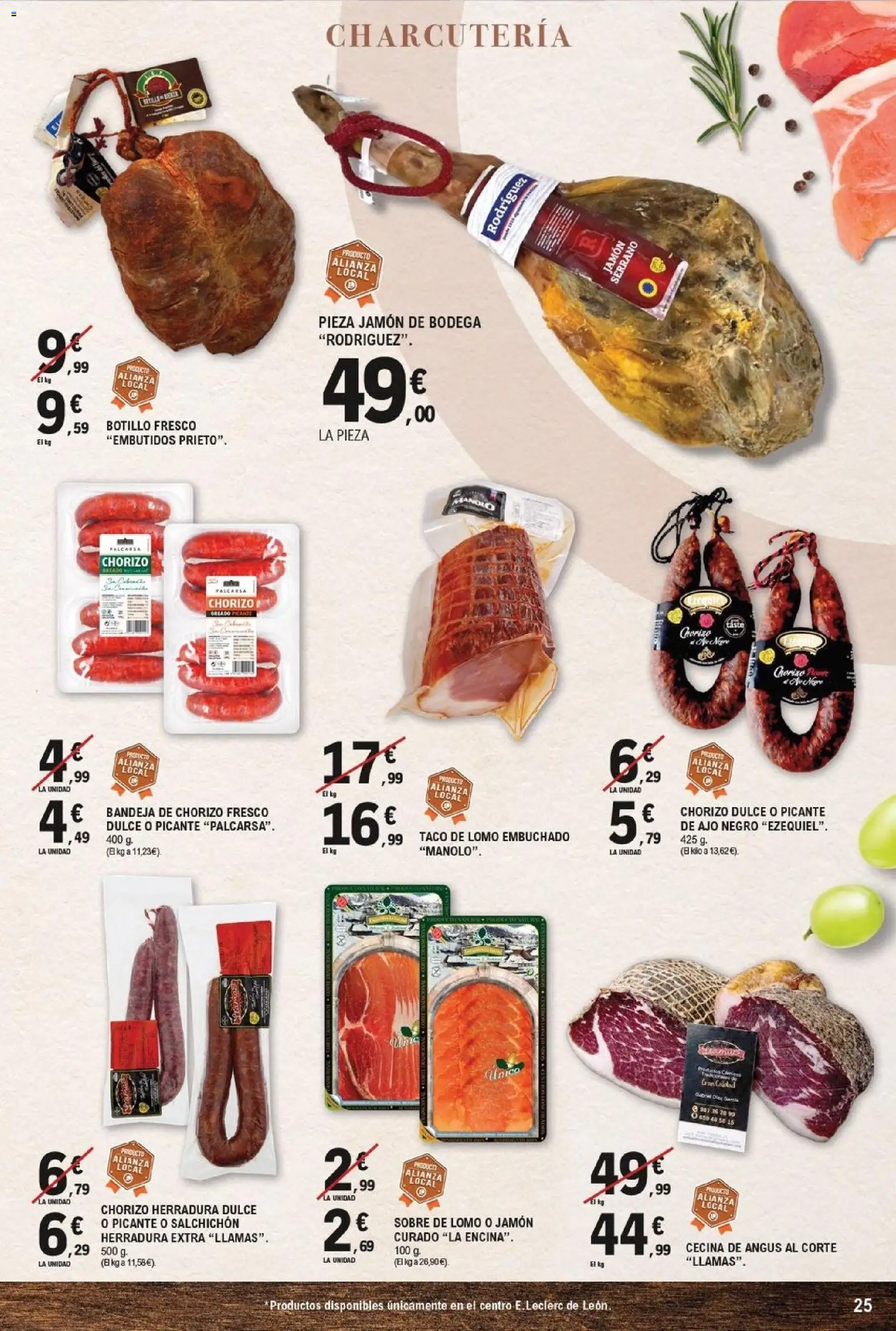 E.Leclerc - León │ válido desde el 21/09/2026 | Página: 25 | Productos: Ajo, Lomo, Embutidos, Bandeja