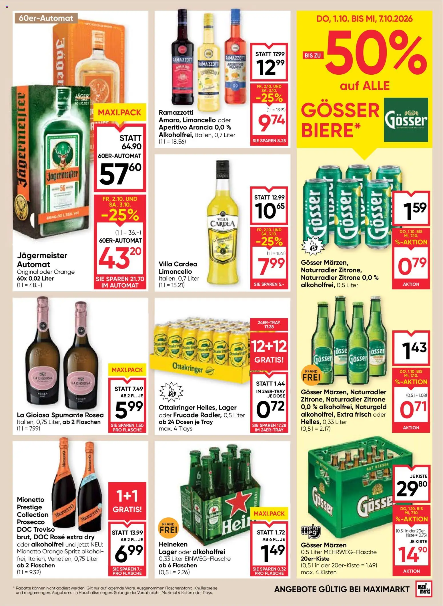 Maximarkt maxi.wochenende gültig ab 01.10.2026 | Seite: 13 | Produkte: Zitrone, Prosecco