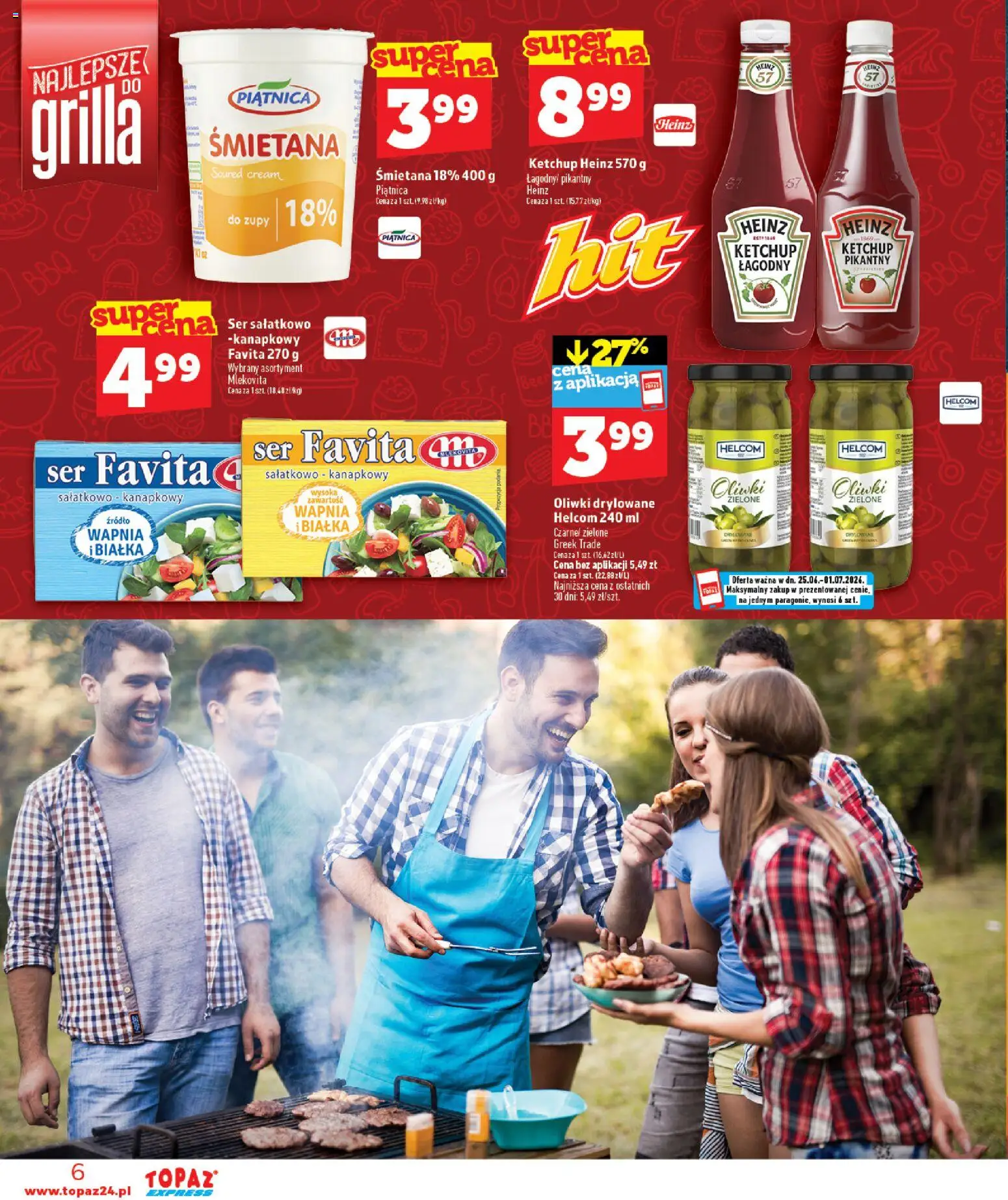 Topaz gazetka - Express od 25.06.2026 | Strona: 6 | Produkty: Ser favita, Ketchup, Ser, Śmietana