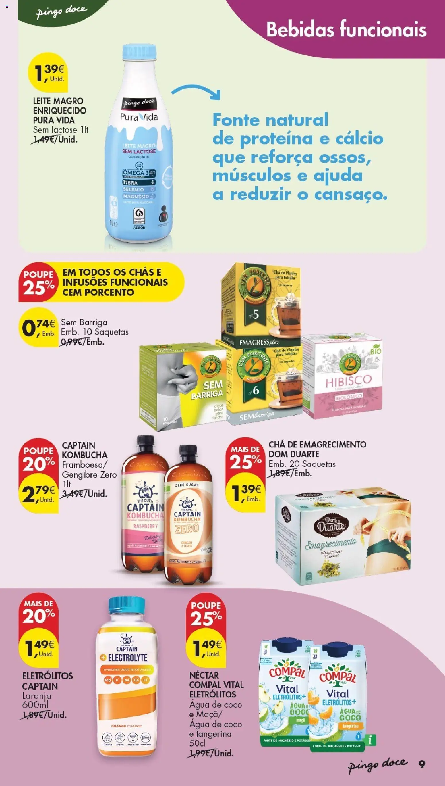 Pingo Doce Escolhas Equilibradas │ válido de 30/06/2026 | Página: 9 | Produtos: Ômega 3, Cálcio, Maça, Proteina