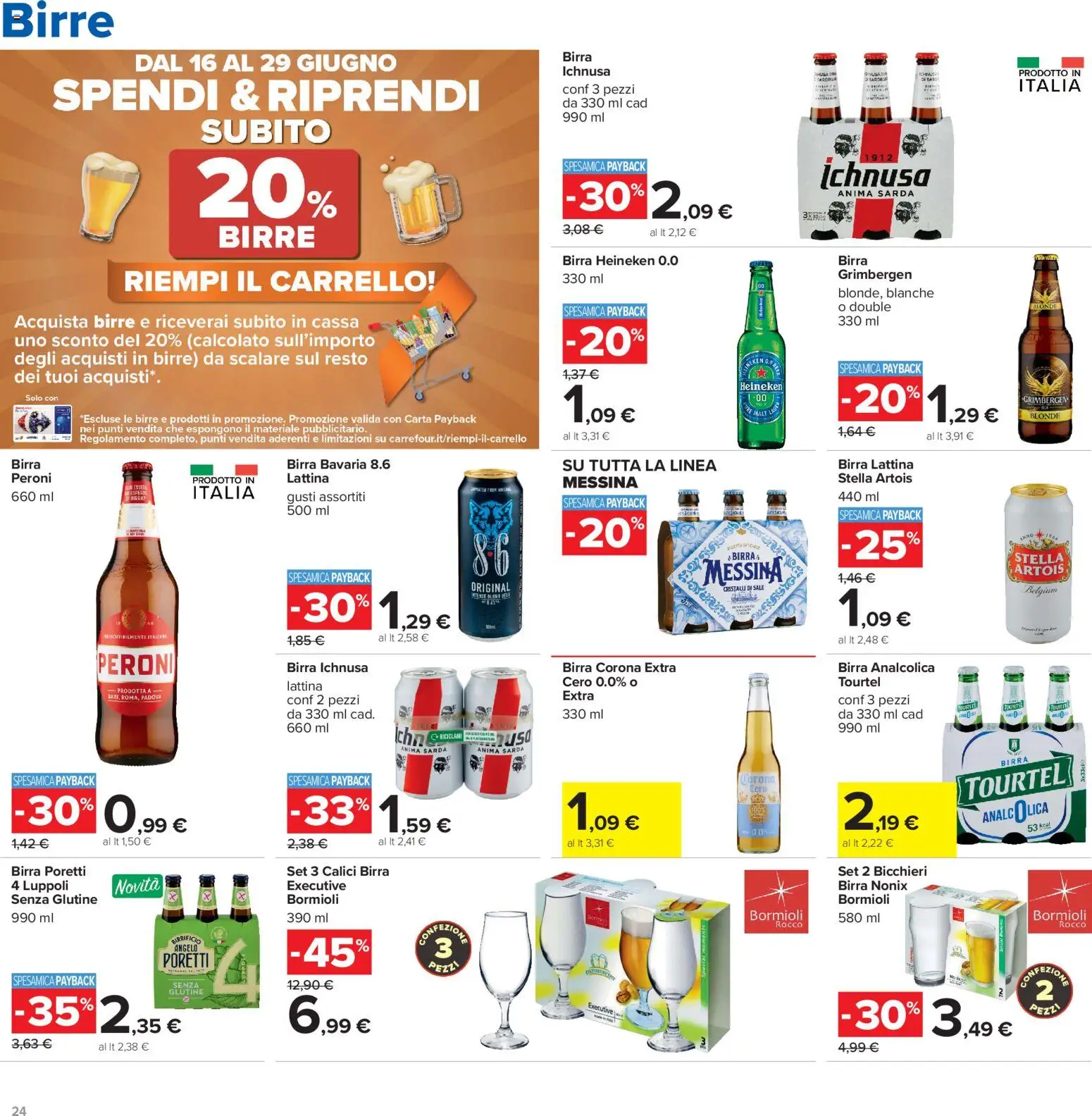 Volantino Carrefour del 16.06.2026 | Pagina: 24 | Prodotti: Birra, Sale, Carrello, Heineken