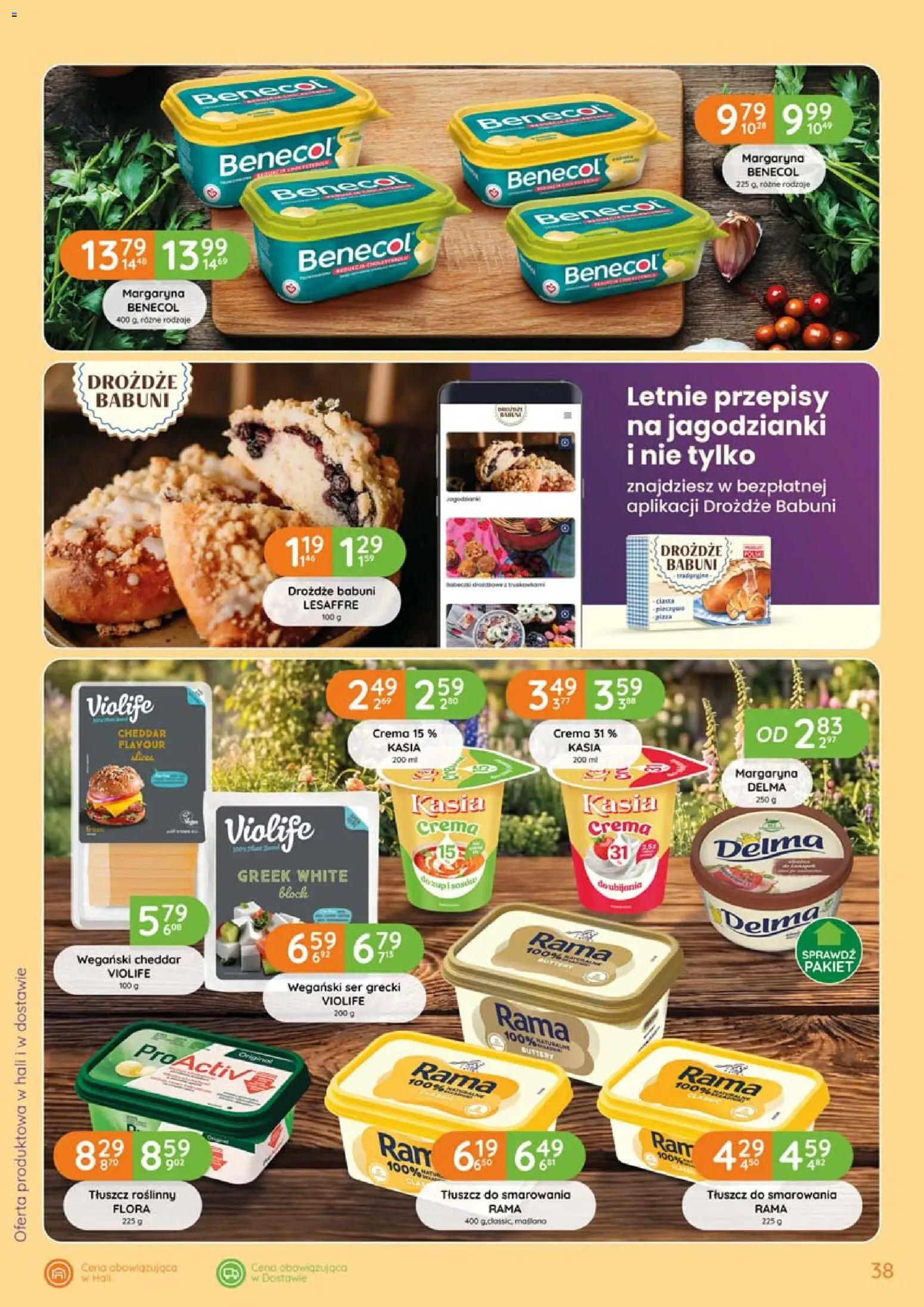 Eurocash gazetka od 20.08.2026 | Strona: 38 | Produkty: Violife, Drożdże, Margaryna, Ser