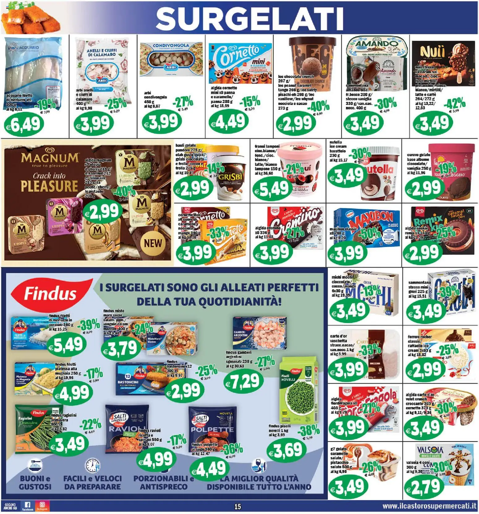 Volantino Il Castoro del 10/07/2026 | Pagina: 15 | Prodotti: Merluzzo, Panna, Pandoro, Fagiolini