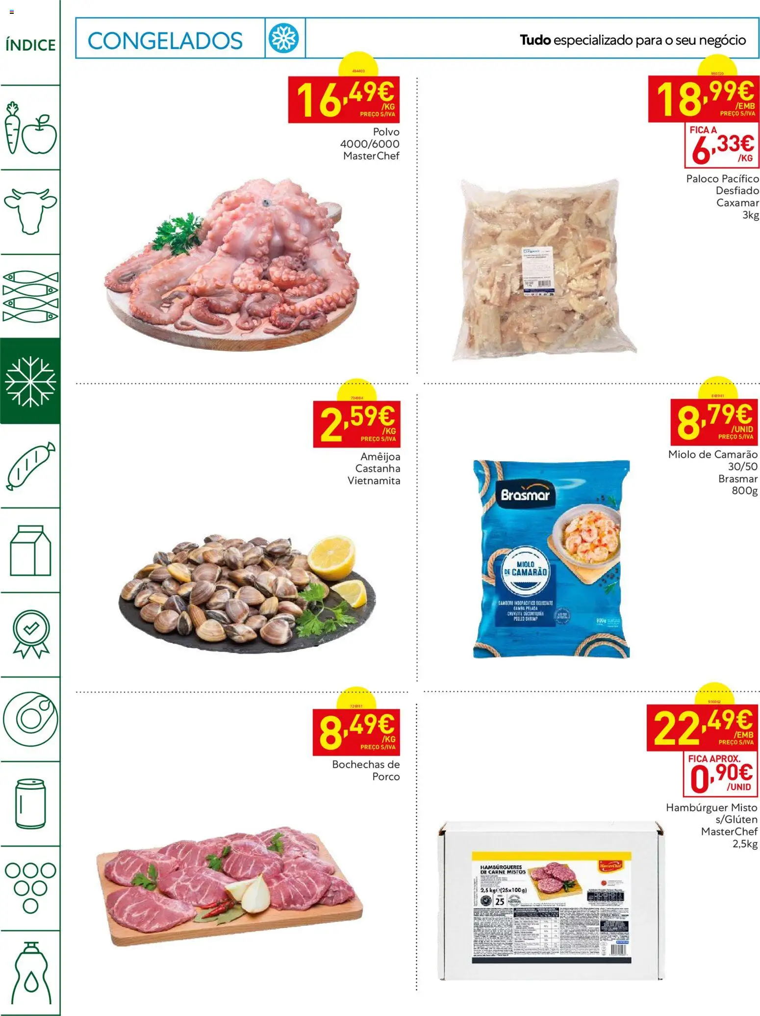 Recheio Horeca │ válido de 12.05.2026 | Página: 8 | Produtos: Polvo, Hambúrguer, Camarão, Carne