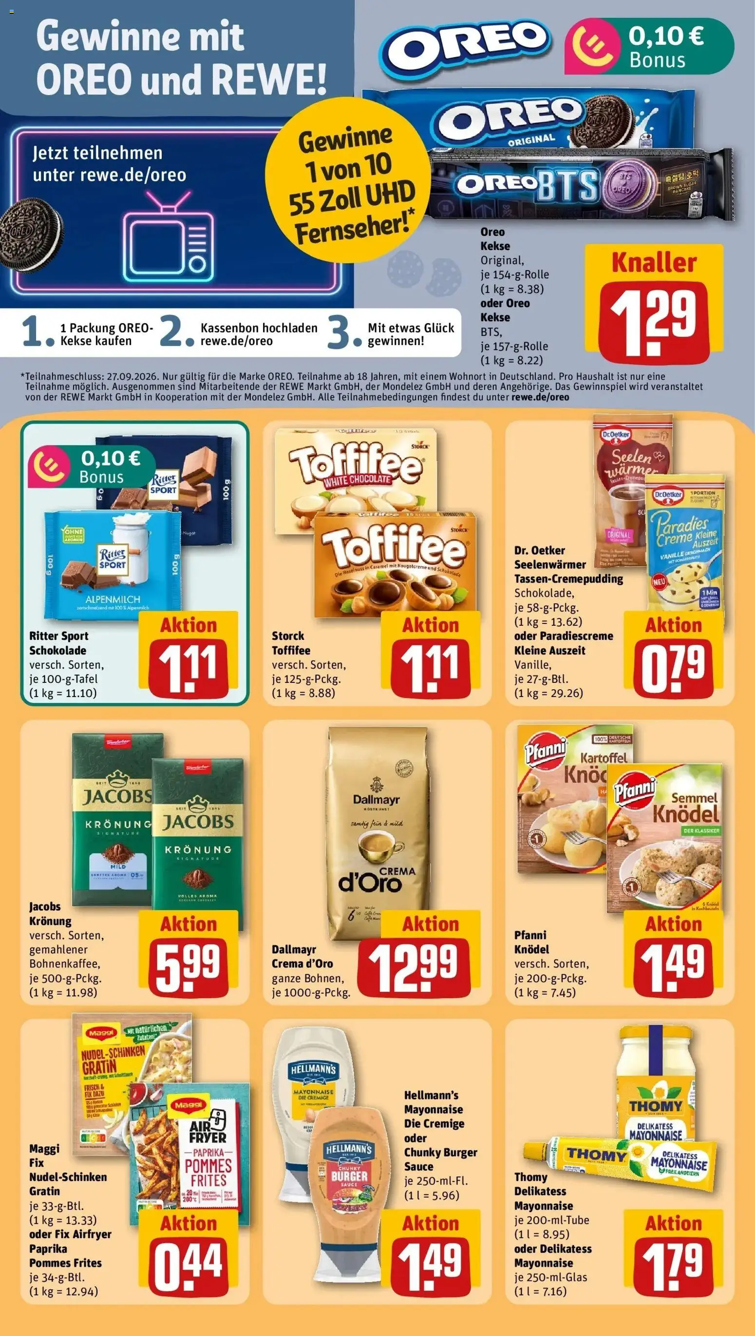 REWE Prospekt ab 21.09.2026 zum Blättern » Angebote | Seite: 24 | Produkte: Schokolade, Dallmayr, Paprika, Fernseher