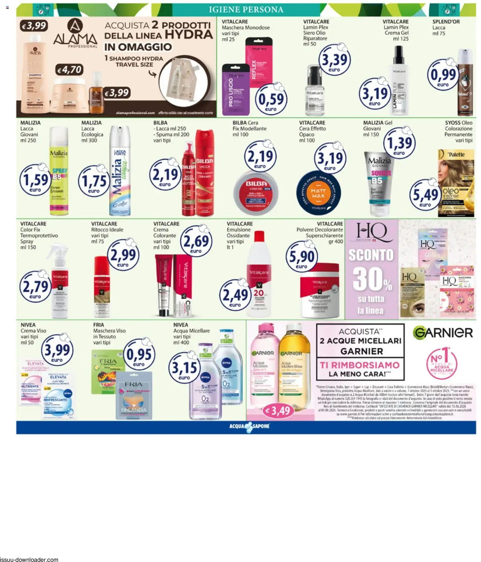 Volantino Acqua e Sapone del 13/07/2026 | Pagina: 9 | Prodotti: Shampoo, Maschera viso, Crema viso, Acqua