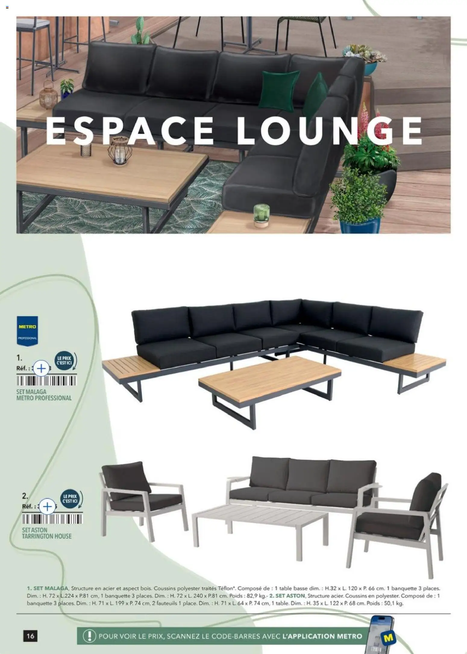 {H1} | Page: 16 | Produits: Poids, Banquette, Table basse, Table