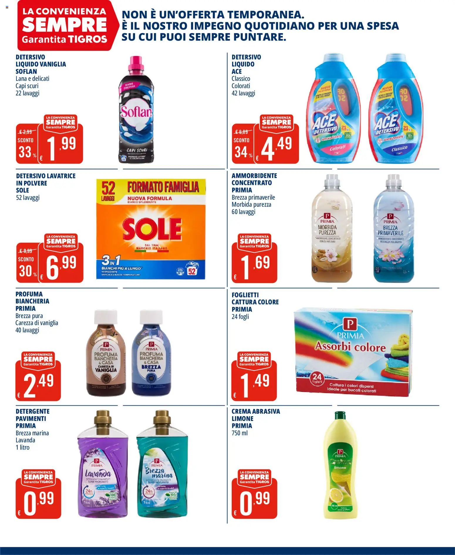 Volantino Tigros del 13/10/2026 | Pagina: 5 | Prodotti: Vaniglia, Crema, Detergente, Lavatrice