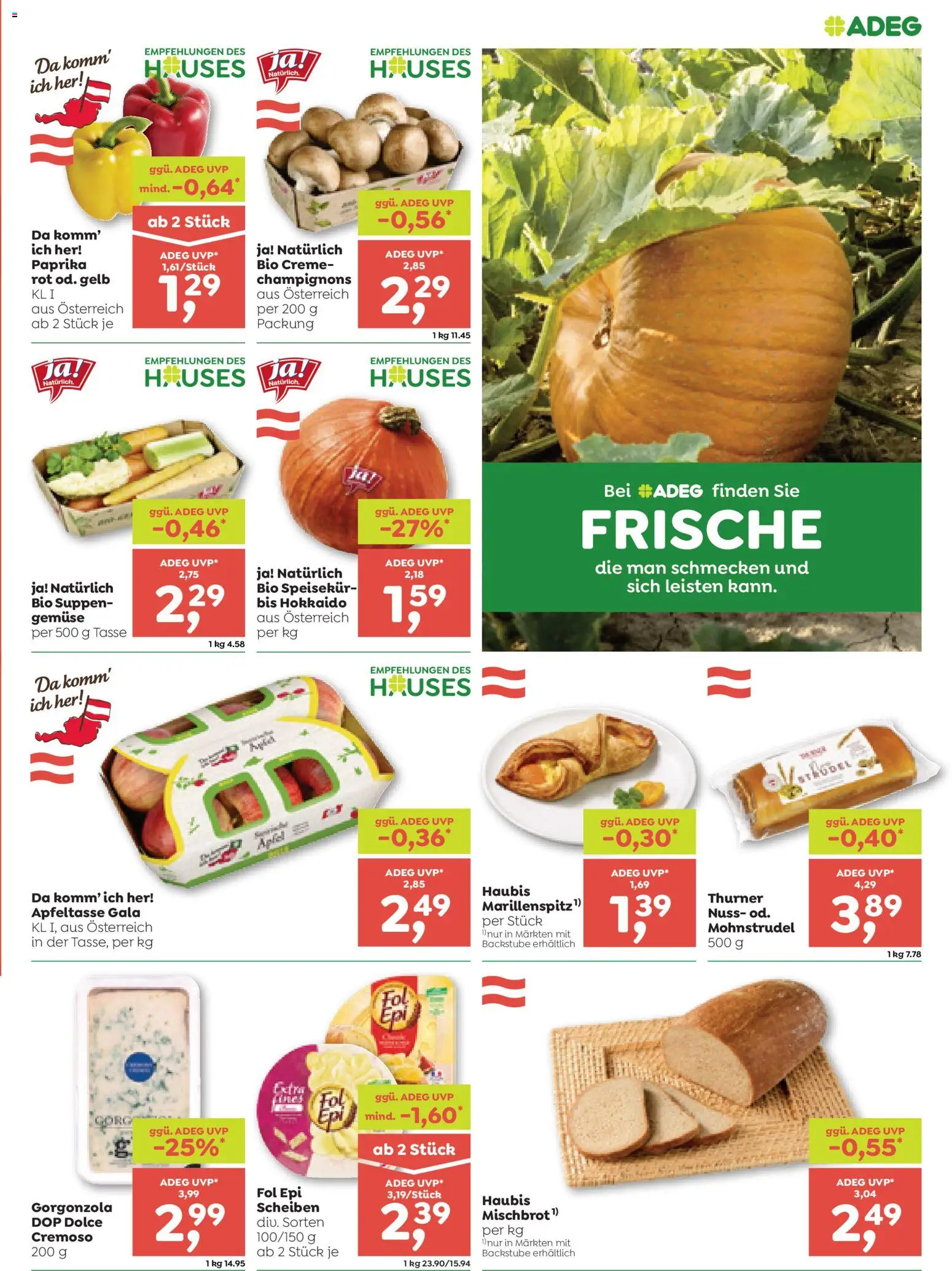 ADEG Flugblatt gültig ab 17.09.2026 | Seite: 3 | Produkte: Gemüse, Creme