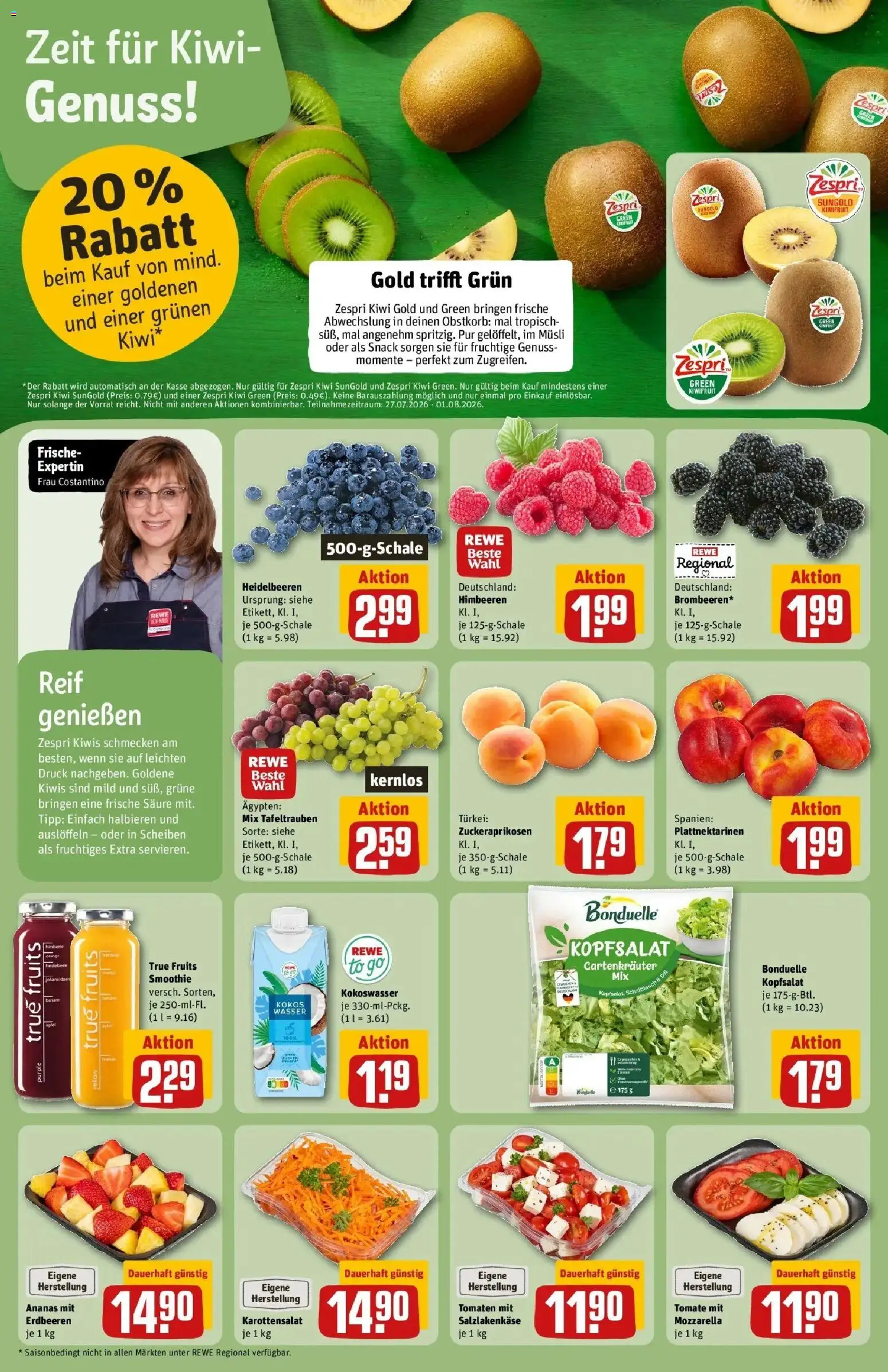 Rewe Prospekt Heppenheim – gültig ab 27.07.2026 | Seite: 6 | Produkte: Musli, Mozzarella, Himbeere, Erdbeeren
