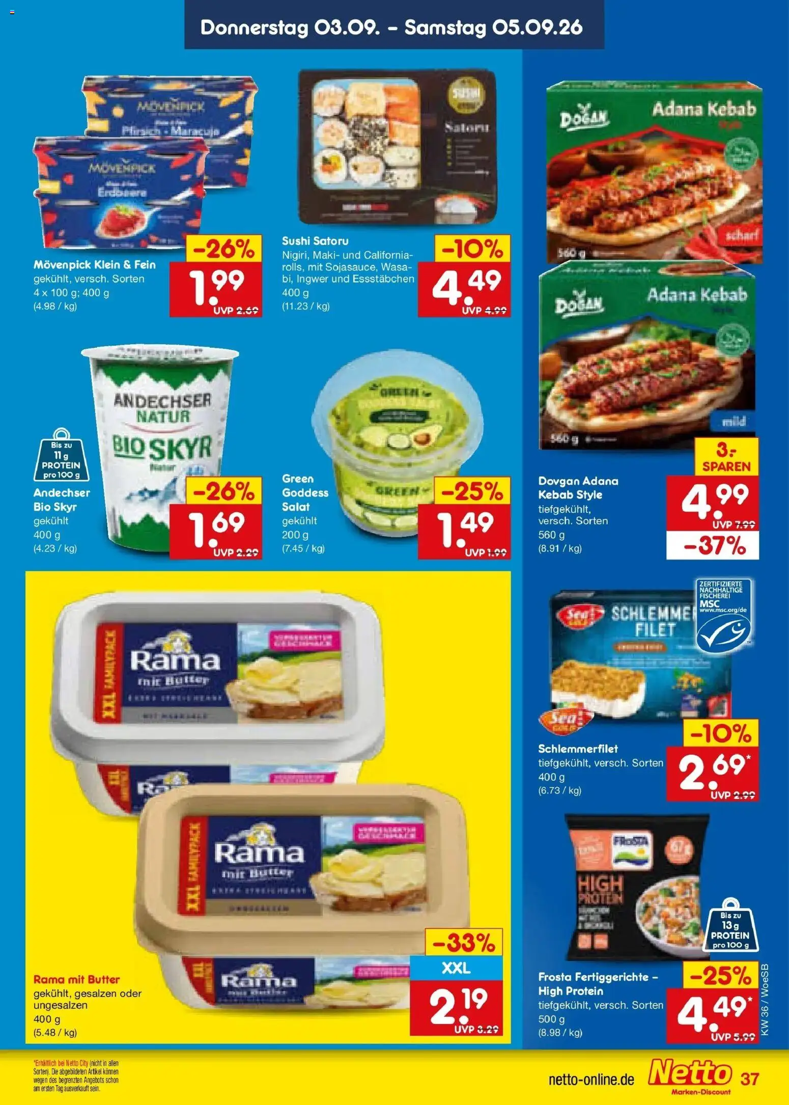 Netto Marken-Discount Prospekt Gemmingen (ab 31.08.2026) » Angebote | Seite: 49 | Produkte: Rama, Butter, Frosta, Salat
