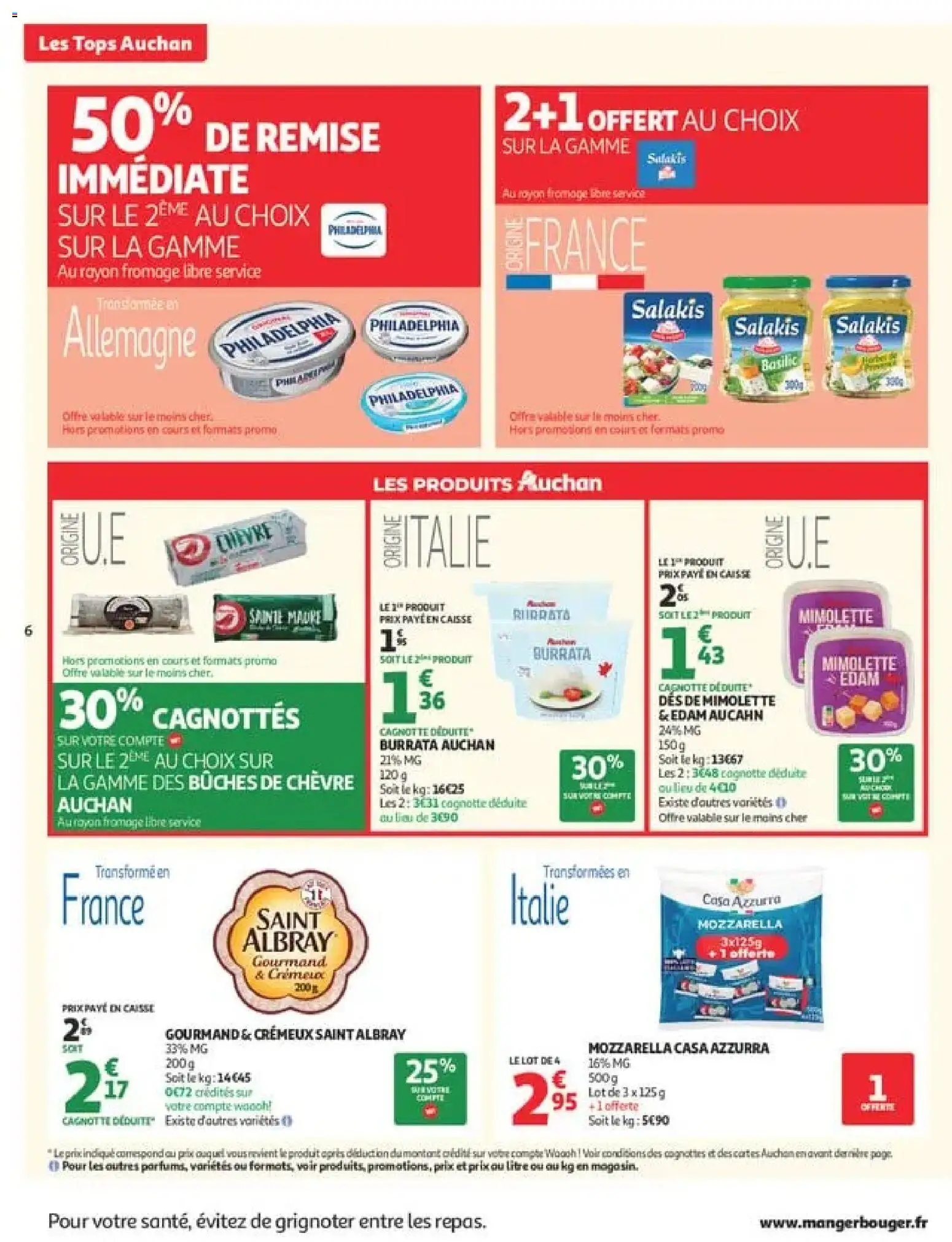 {H1} | Page: 6 | Produits: Mozzarella, Burrata, Bûche de chèvre, Fromage frais