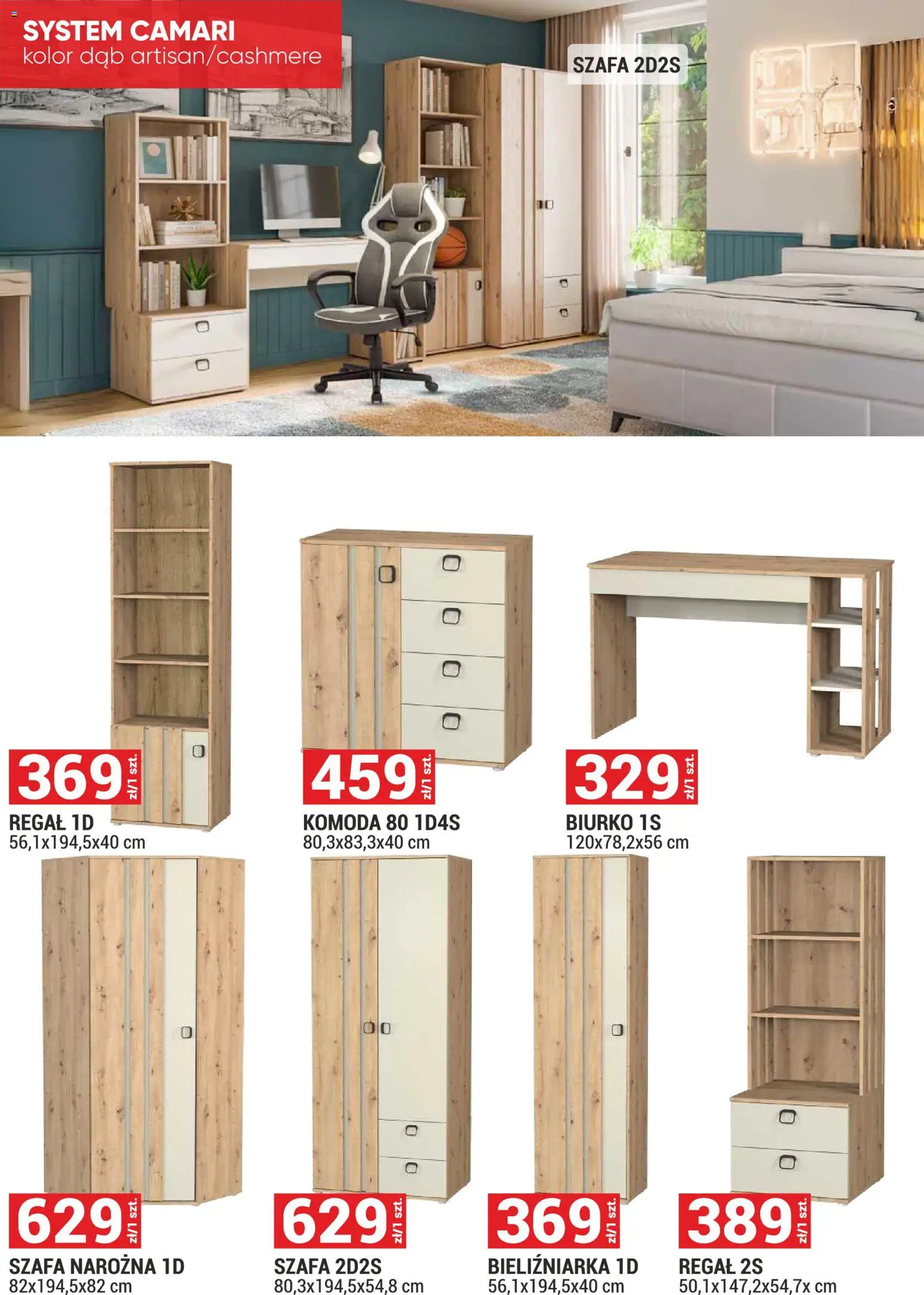 Merkury Market gazetka - Meble od 01.10.2026 | Strona: 34 | Produkty: Szafa, Komoda, Biurko, Regał