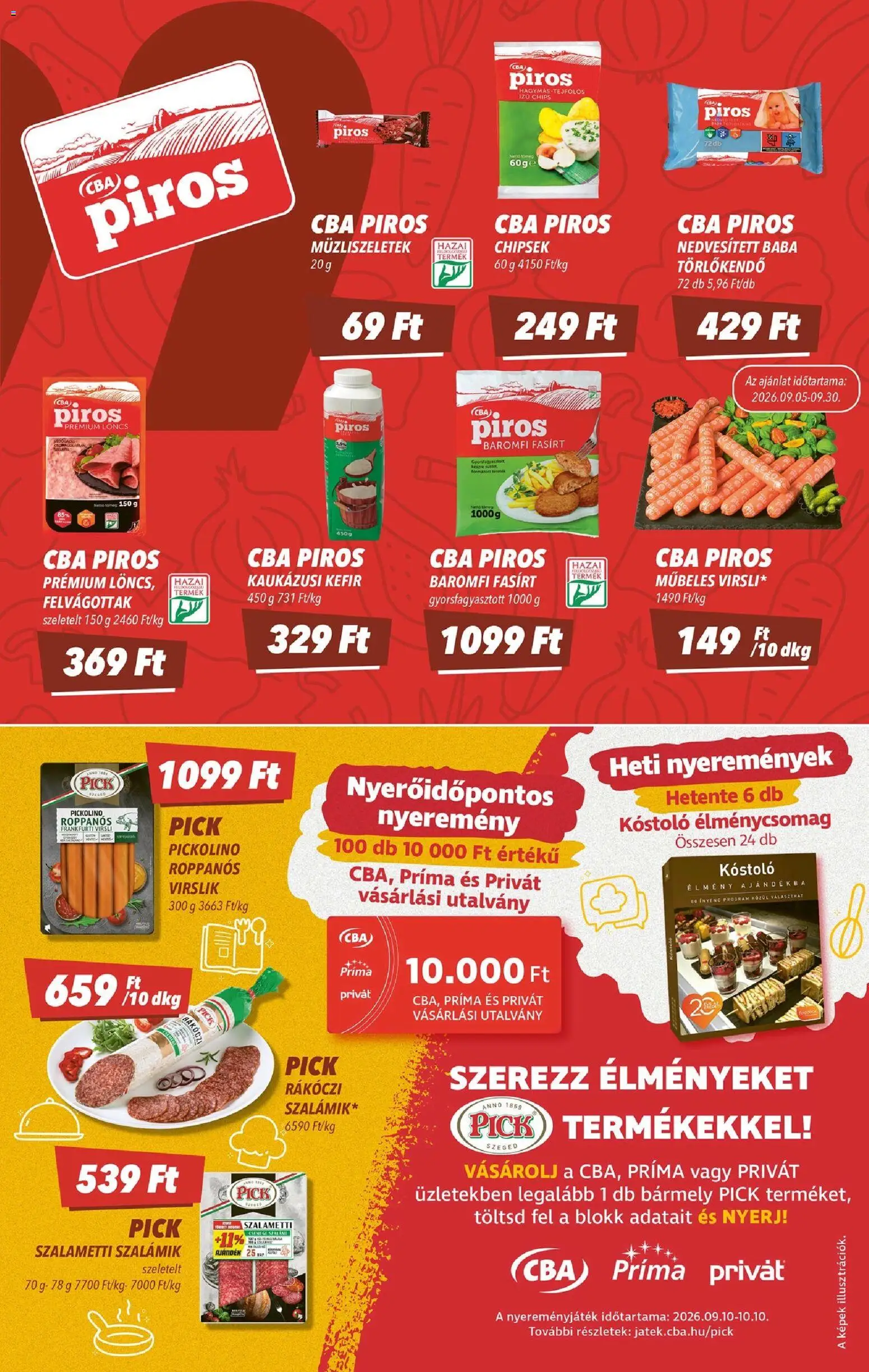 CBA akciós ujság - amely érvényes a következő dátumtól: 2026.09.10. | Oldal: 3 | Termékek: Chips, Baromfi, Chipsek, Felvágottak