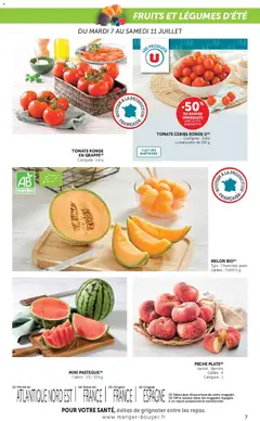 Super U - Prévisualisation de Super U catalogue valide à partir de 07/07/2026 | Page: 7 | Produits: Melon, Pêche, Poissonnerie, Tomate cerise