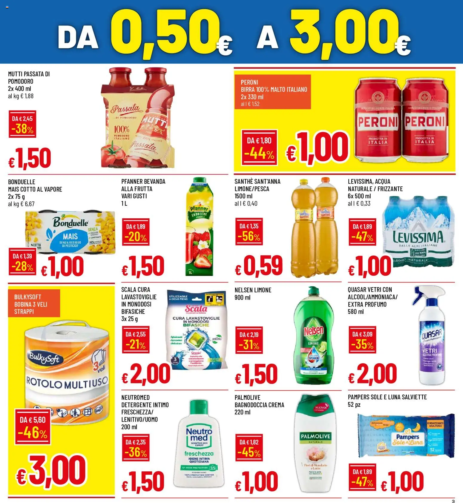 Volantino Galassia del 07/09/2026 | Pagina: 3 | Prodotti: Frutta, Pampers, Mutti, Profumo