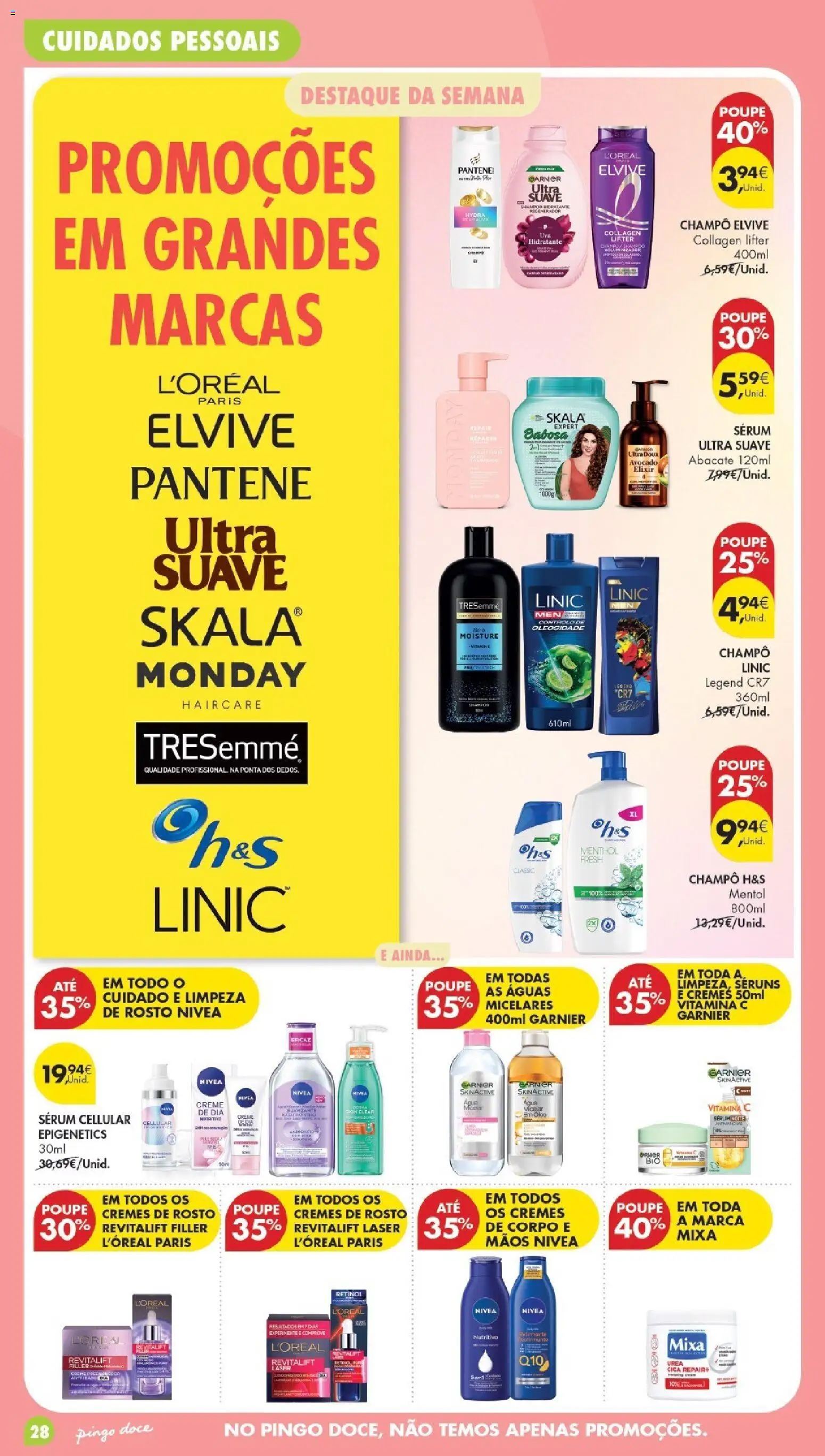 Pingo Doce Poupe Esta Semana Lojas Grandes │ válido de 29/09/2026 | Página: 28 | Produtos: Champô, Sérum, Vitamina c, Creme