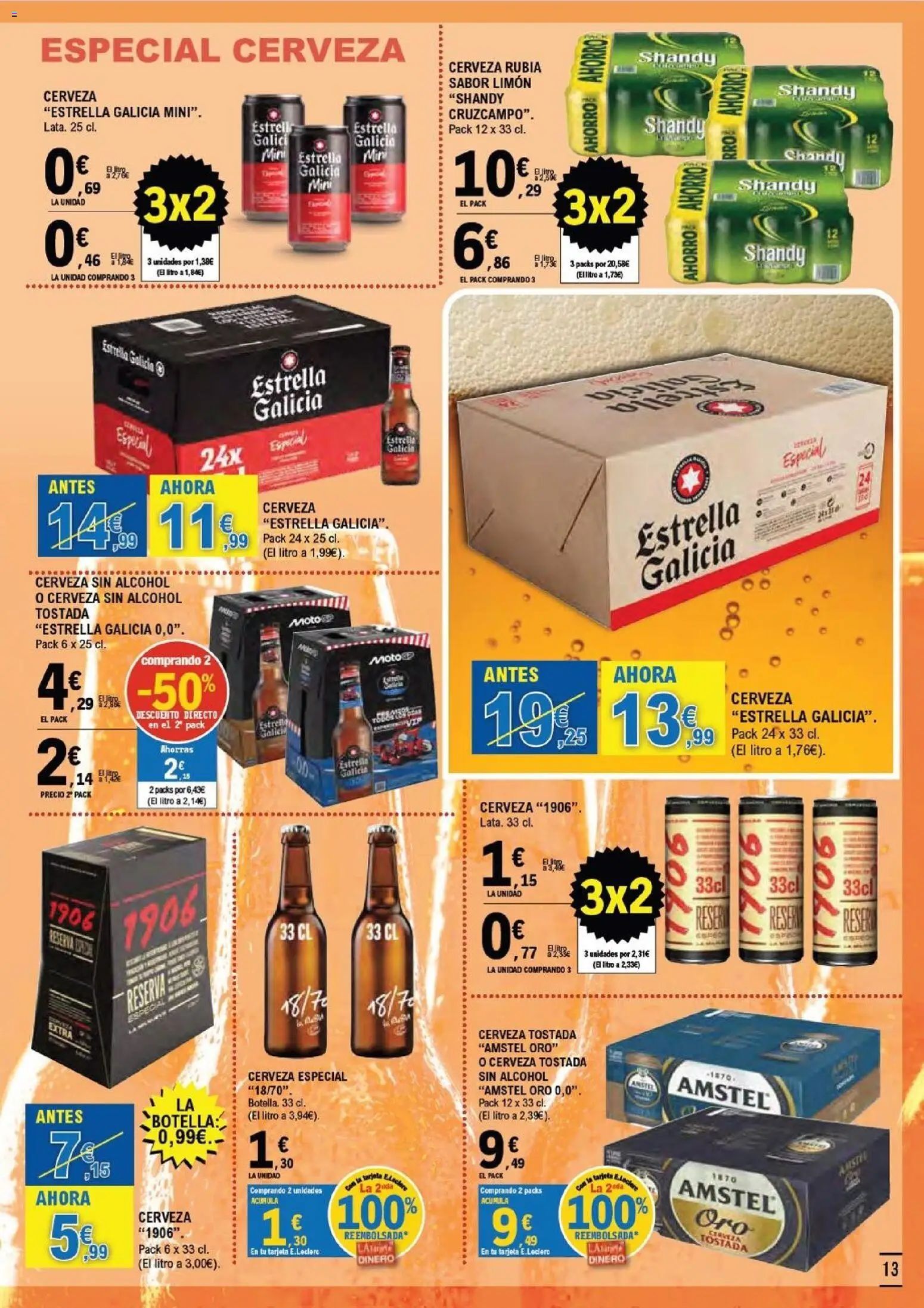 E.Leclerc folleto Salamanca │ válido desde el 05/08/2026 | Página: 13 | Productos: Cerveza sin alcohol, Cerveza