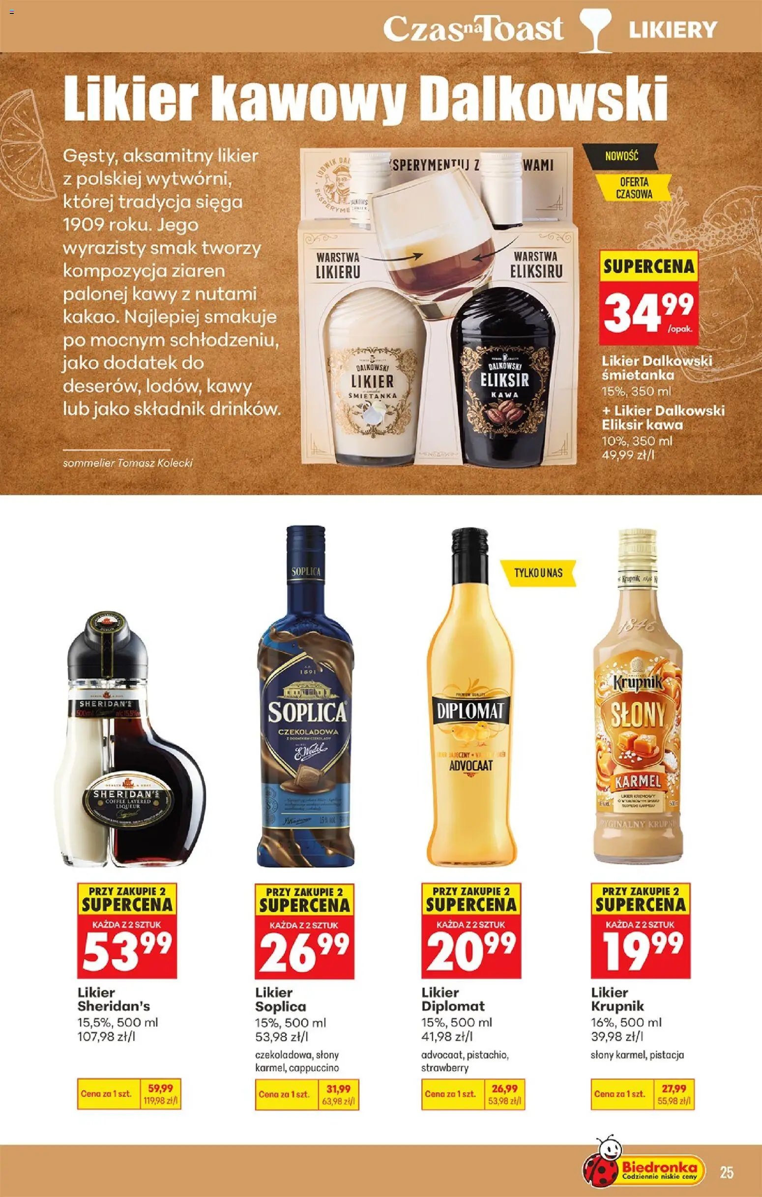Biedronka gazetka - Czas na toast od 21.09.2026 | Strona: 27 | Produkty: Sheridan's, Likier Sheridan's, Cappuccino, Kawa