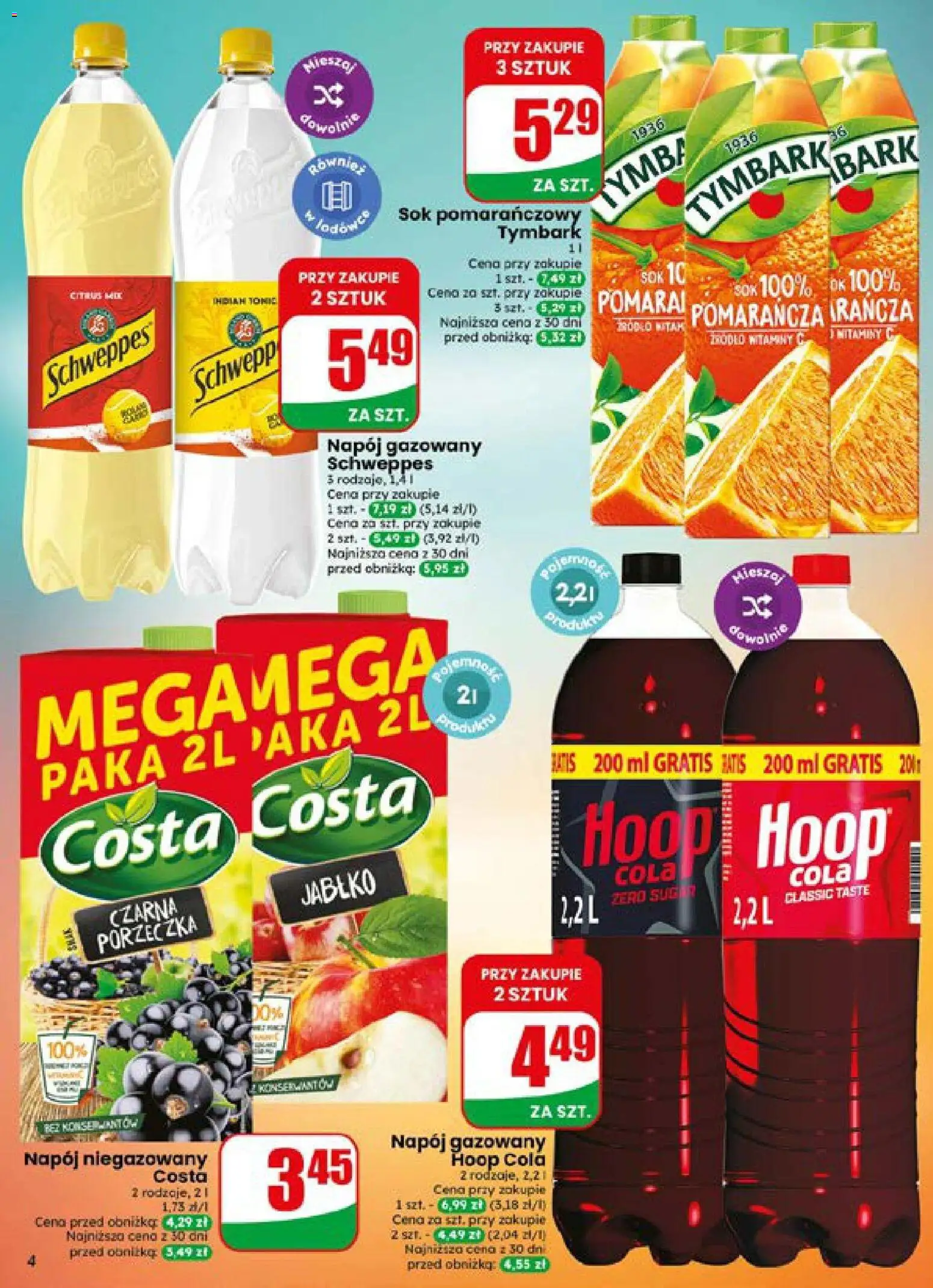 Dino gazetka od 15.07.2026 | Strona: 4 | Produkty: Tymbark, Porzeczka, Tonic, Sok