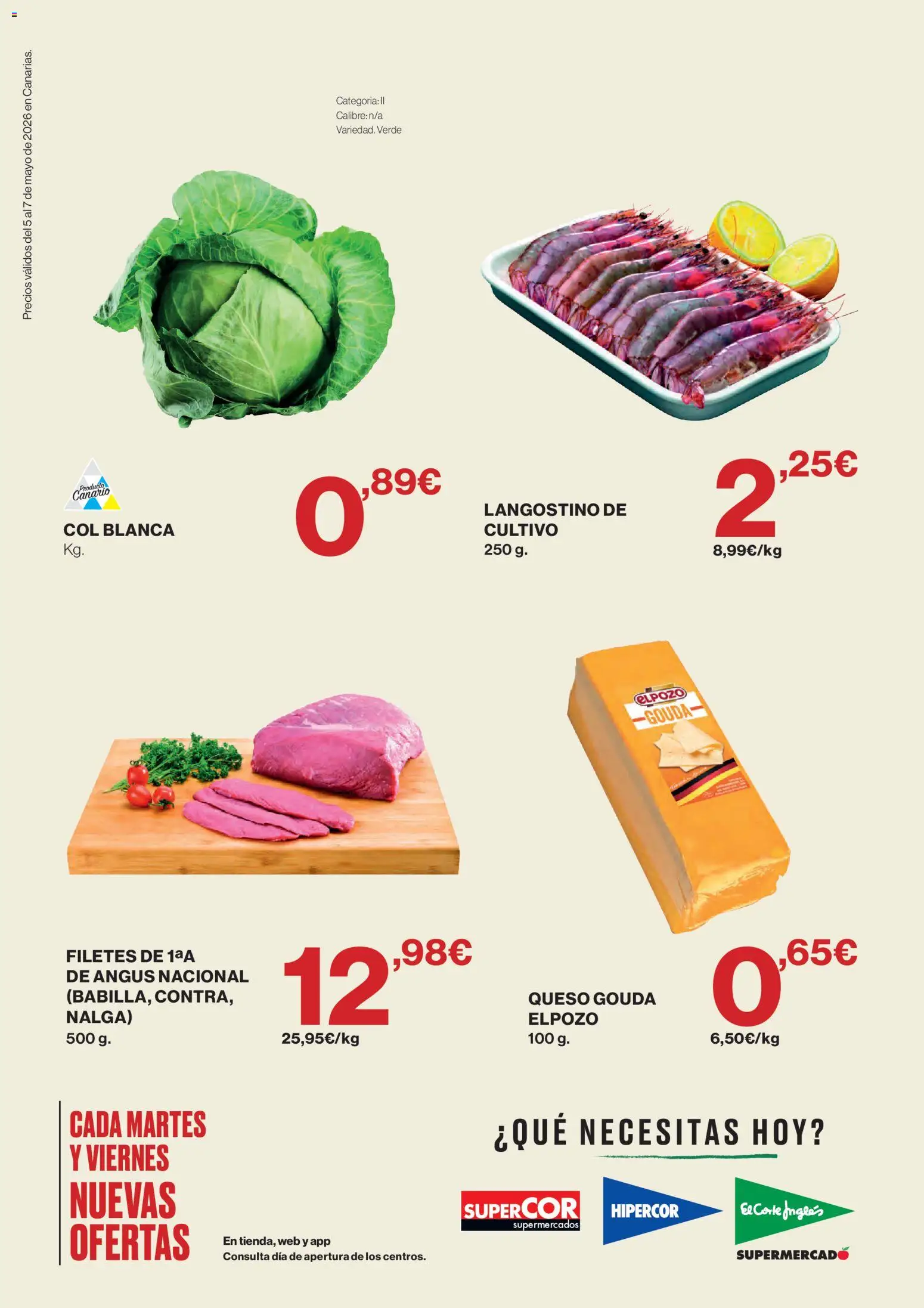 Supercor Canarias │ válido desde el 05.05.2026 | Página: 2 | Productos: Σφουγγαρίστρα, Queso, Queso Gouda, Langostino
