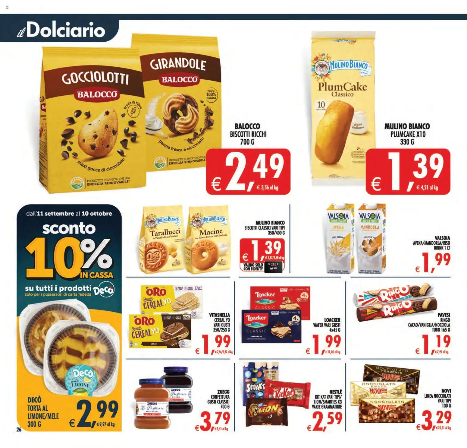 Volantino Decò del 11/09/2026 | Pagina: 27 | Prodotti: Cioccolato, Panna, Mandorla, Plumcake