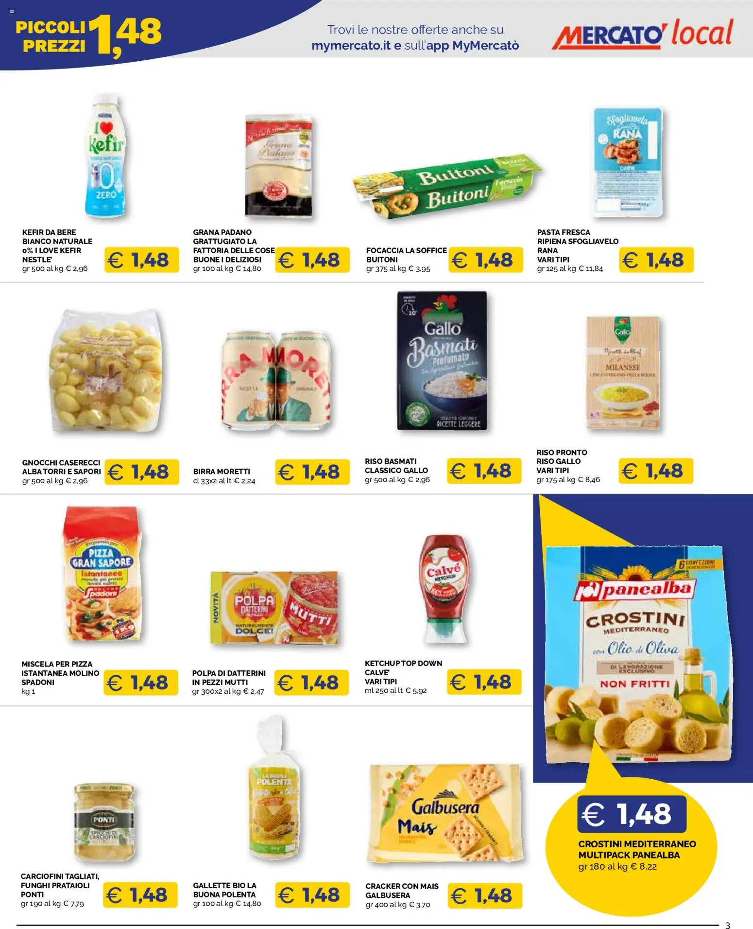 Volantino Mercatò del 12/10/2026 | Pagina: 3 | Prodotti: Pizza, Birra, Top, Grana Padano