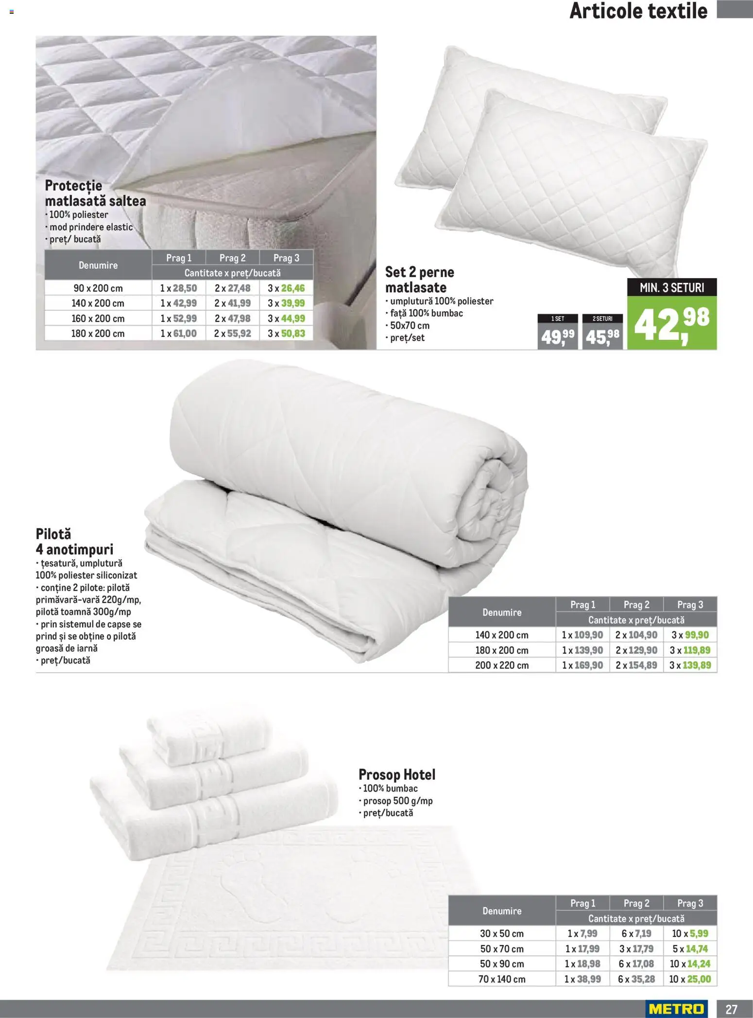 Noul catalog Metro – valabil de la 01.10.2026 | Pagină: 27 | Produse: Perne, Saltea, Pilotă
