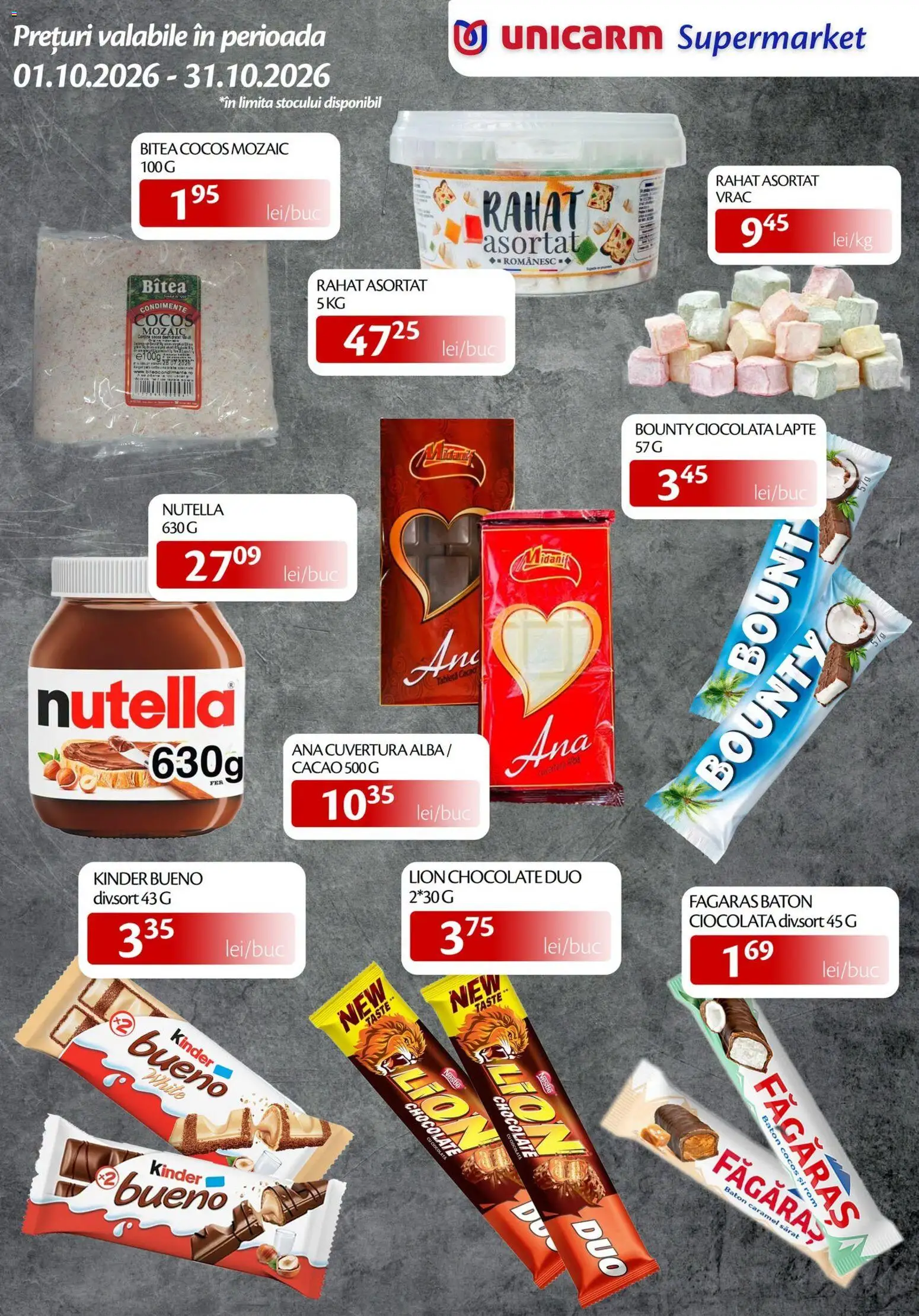 Noul catalog Unicarm – valabil de la 01.10.2026 | Pagină: 8 | Produse: Alba, Cuvertură, Lapte, Condimente
