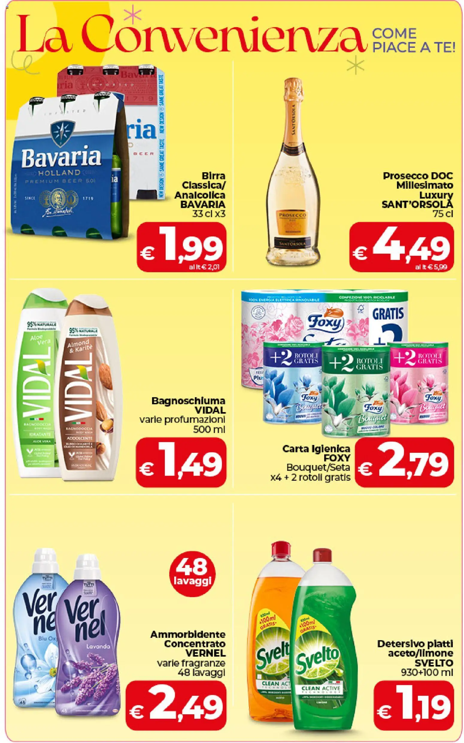 Volantino COOP del 09.06.2026 | Pagina: 4 | Prodotti: Carta igienica, Birra, Ammorbidente, Lavanda
